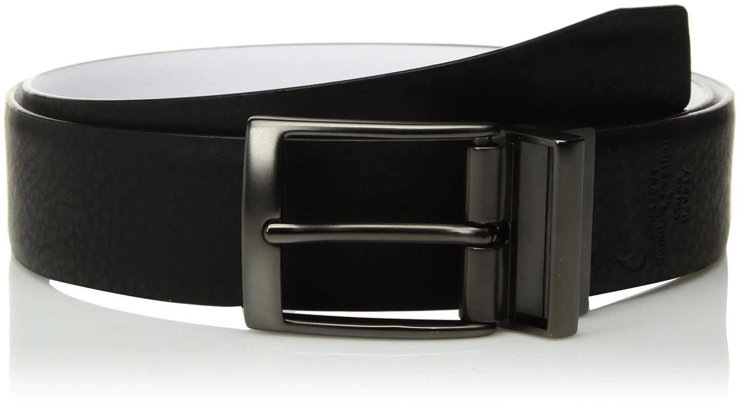 Nike Men's PEBBLE FEATHER EDGE REVERSIBLE BELT Accessory, white/black, 32
