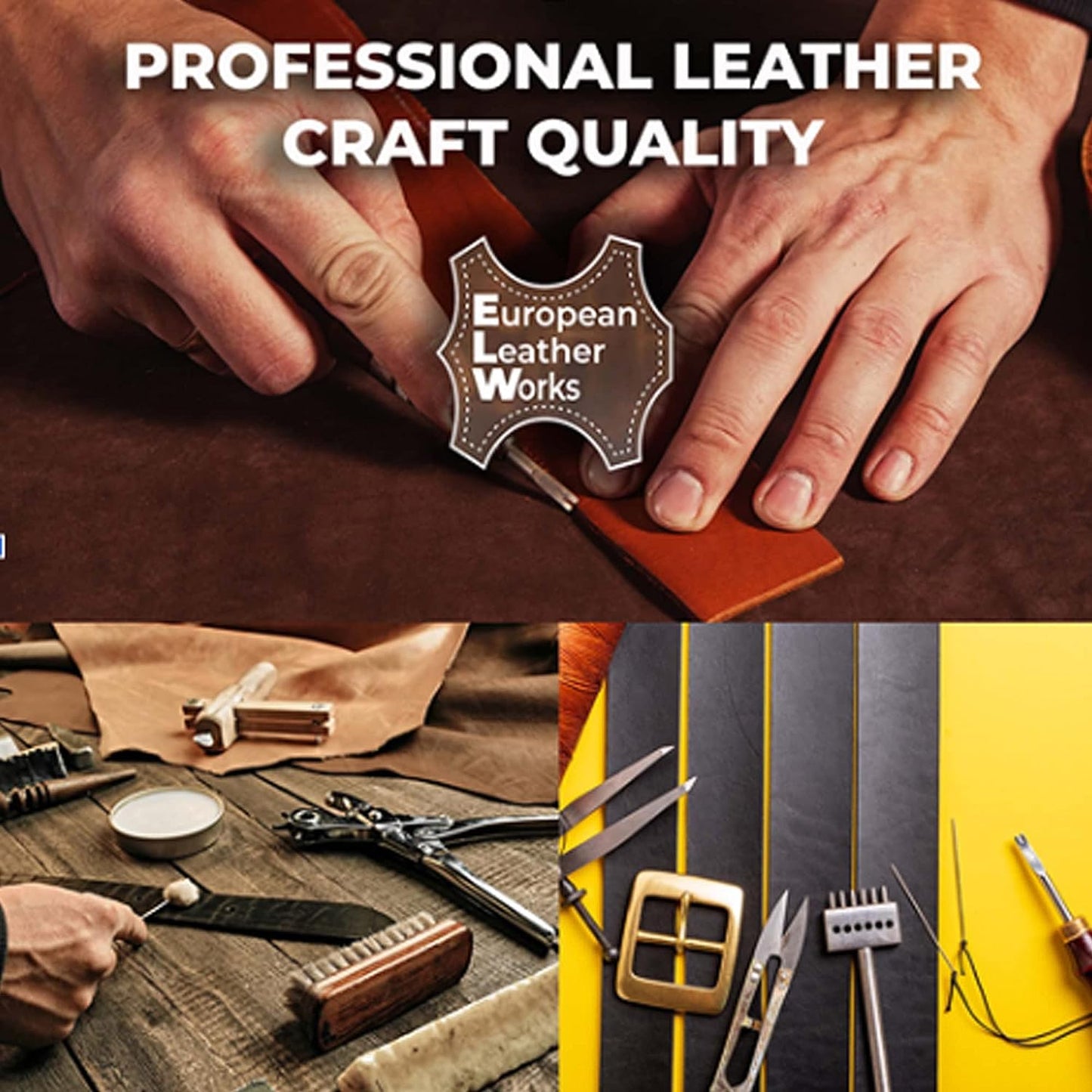 ELW Vegetable Tanned Leather 8-10 oz (3.2-4mm) Russet Straps, Belts, Strips Size: 2-1/4"x72" (5.7x182cm) Full Grain Veg Tan Tooling Leather Cowhide Heavy Craftsmen Grade AB for DIY, Tooling, Carving