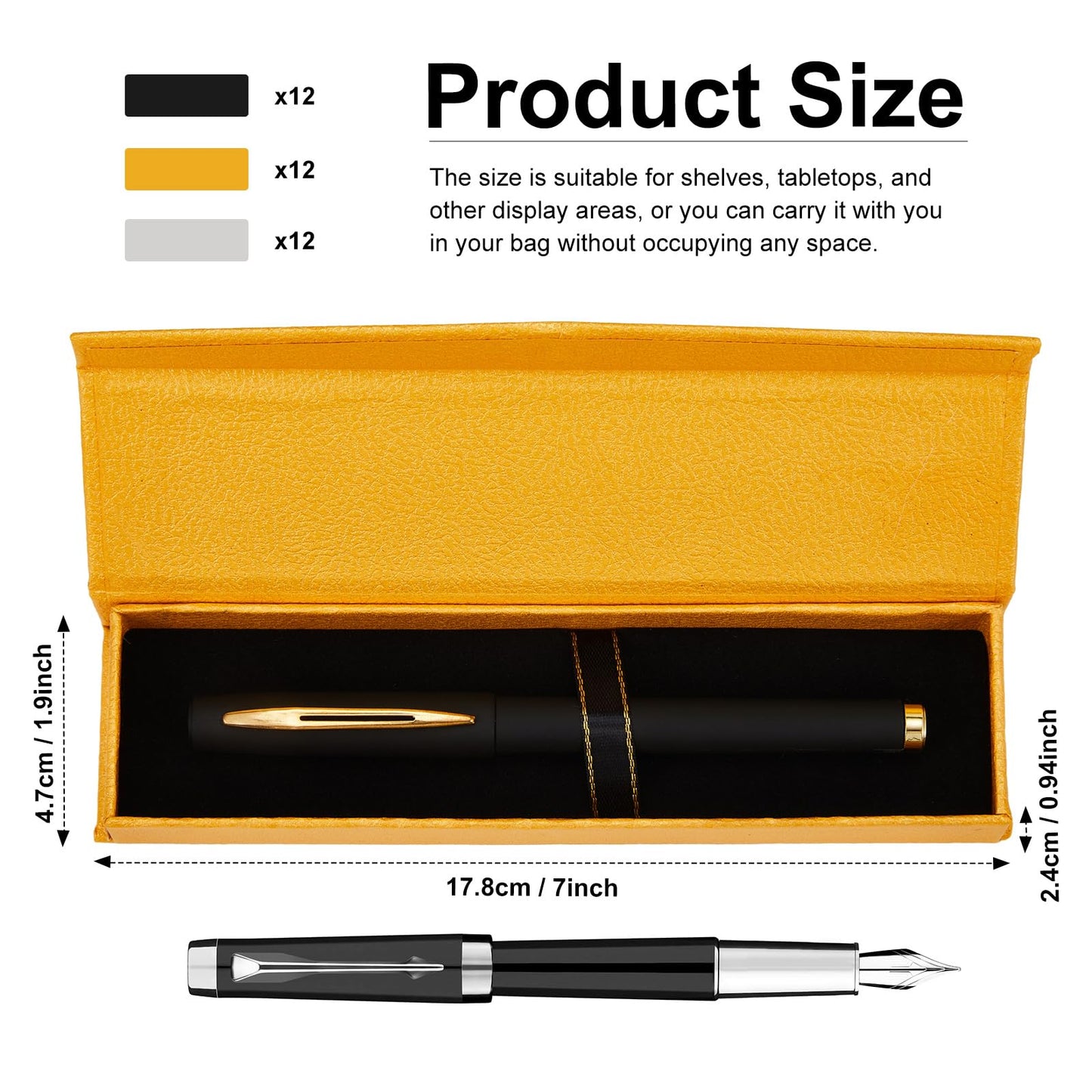 Teling 36 Pcs Pen Gift Box Empty Ballpoint Pen Box with Cushion Jewelry Presentation Display Case for Office Supplies Birthday Souvenir Business Christmas Gift(Flip Top Style)