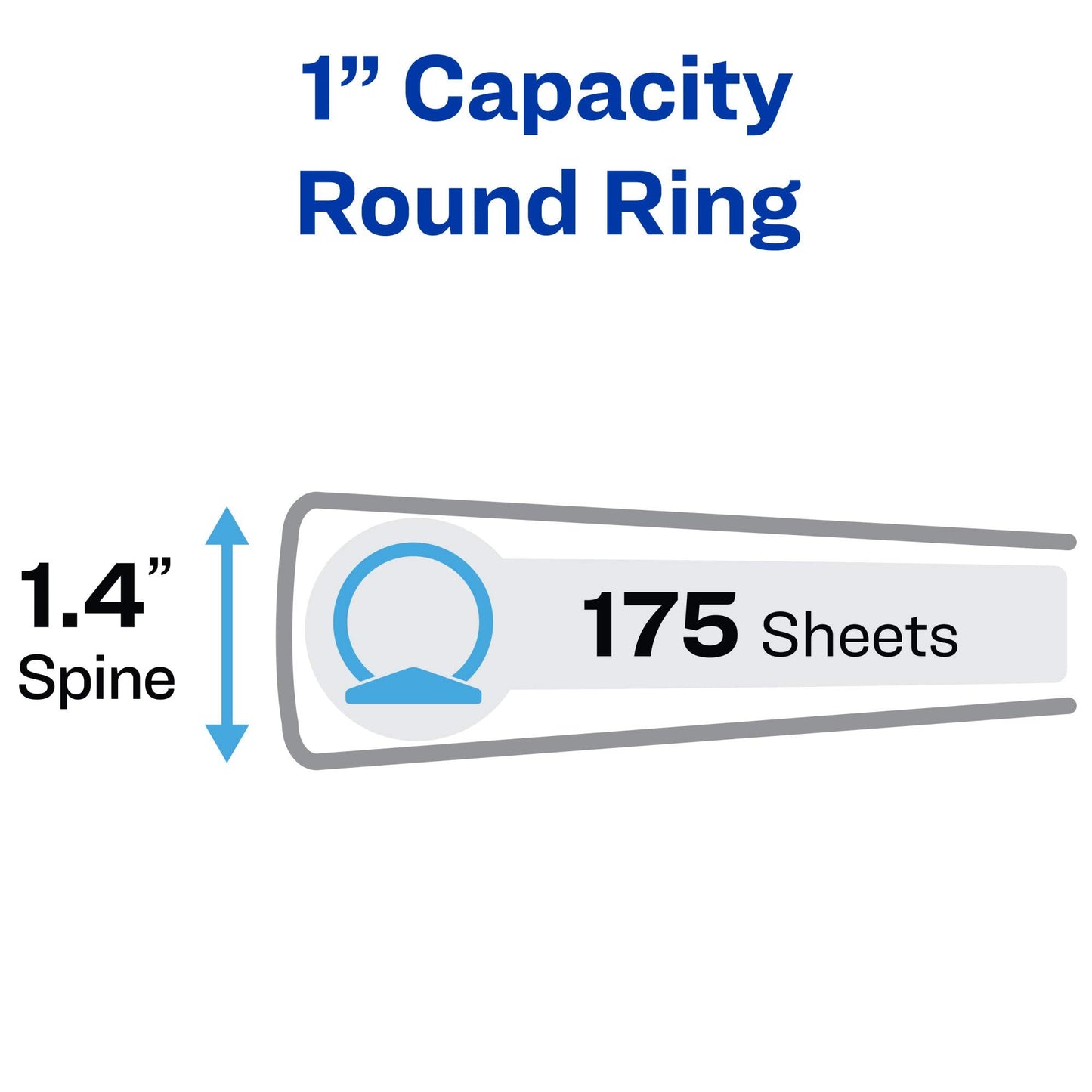 Avery Hanging Storage 3 Ring Binder, 1 Inch Round Rings, 1 Blue Binder (14800)