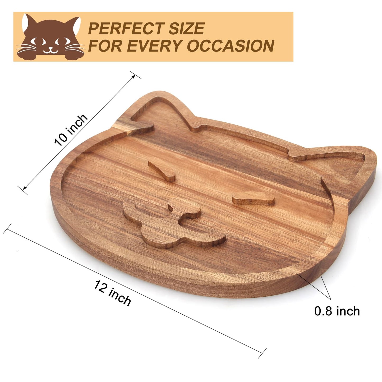 Funny Wooden Charcuterie Board Cute Cat Cheese Boards Cookie Plate for Kitchen Decor Unique Acacia Wood Serving Dish Cake Christmas Charcuterie Board for Women Gifts Dessert Platter Dinner Plates