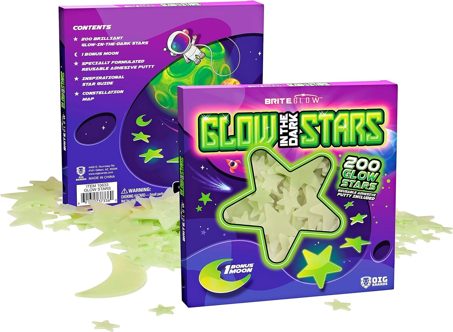 200 Pcs Glow in the Dark Stars with Moon - Luminous 3D Wall Stickers Night Light for Boys & Girls Room Decor - Bedroom Ceiling Space Kids Wallpaper Funky Decor - Glowing Stars Tape Stickers for Kids
