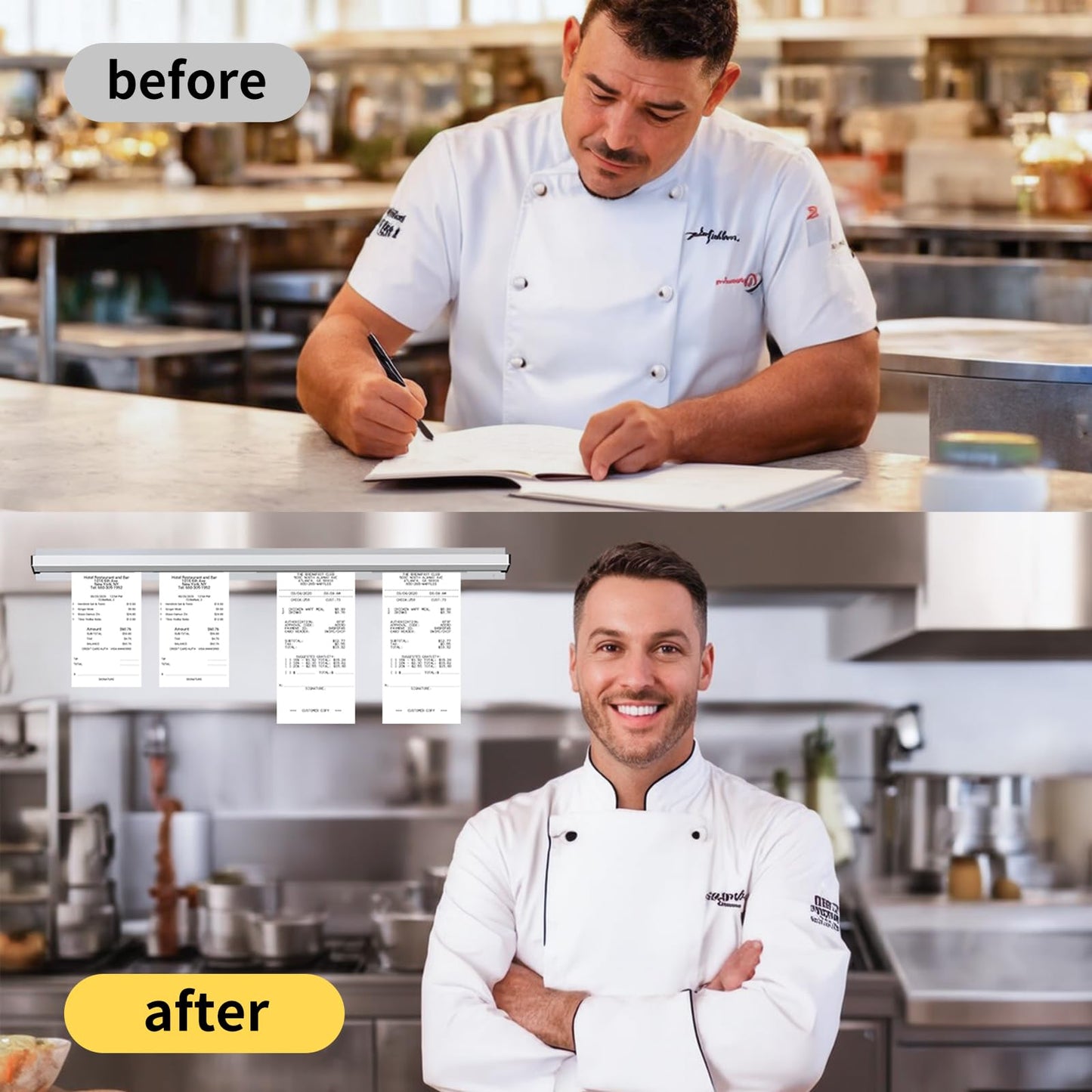 CjgyzTicket Holder for Restaurant, 28/32/36/48/60 inches, Restaurant Order Holder,Durable and Easy to use, Suitable for Commercial Kitchens, cafes, Fast-Food(28 Inch, 2 Pcs)