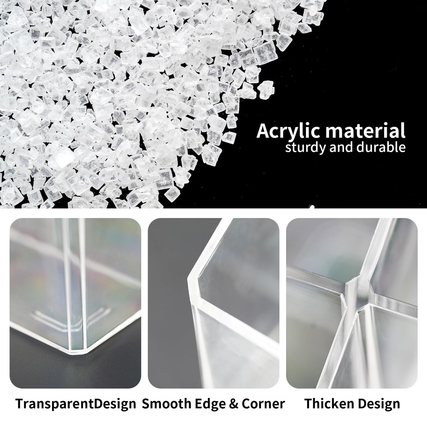 HSYMQ Acrylic Desk Organizers, Clear Pen Holder and Pencil Holder Display Stand for Office, School and Home