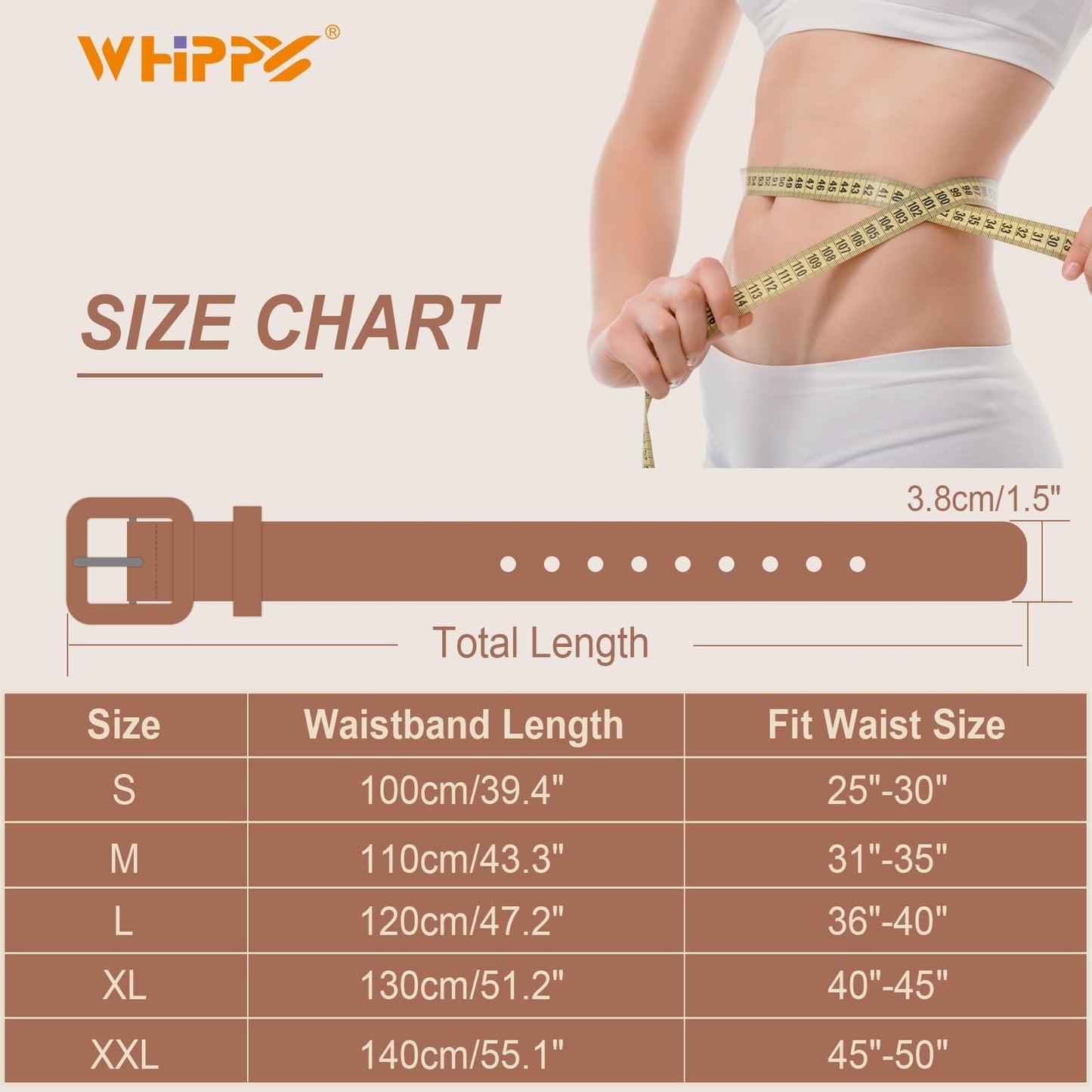 WHIPPY Women Leather Belt Candy Color Fashion Square Buckle Belt Ladies Belt for Jeans Pants Dresses, Bright Red, M