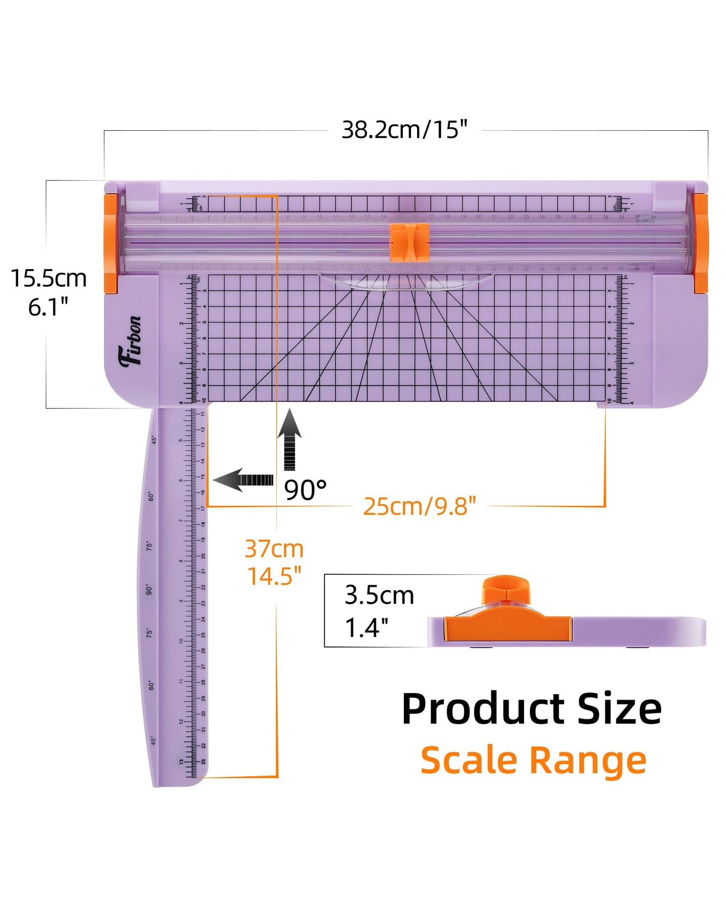 Firbon Purple A4 Paper Cutter, 12 Inch Titanium Straight Paper Trimmer with Side Ruler for Scrapbooking Craft, Paper, Coupon, Label, Cardstock