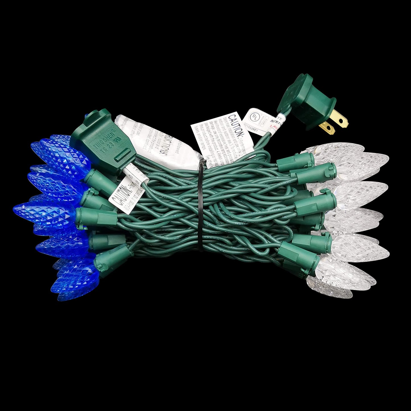 MXTCLM C6 Christmas Lights 50 LED Blue + Cool White Strawberry 18ft Waterproof String Lights for Outdoor Indoor Garden Yard Home Party Christmas Tree Decoration(Blue+Cool White)