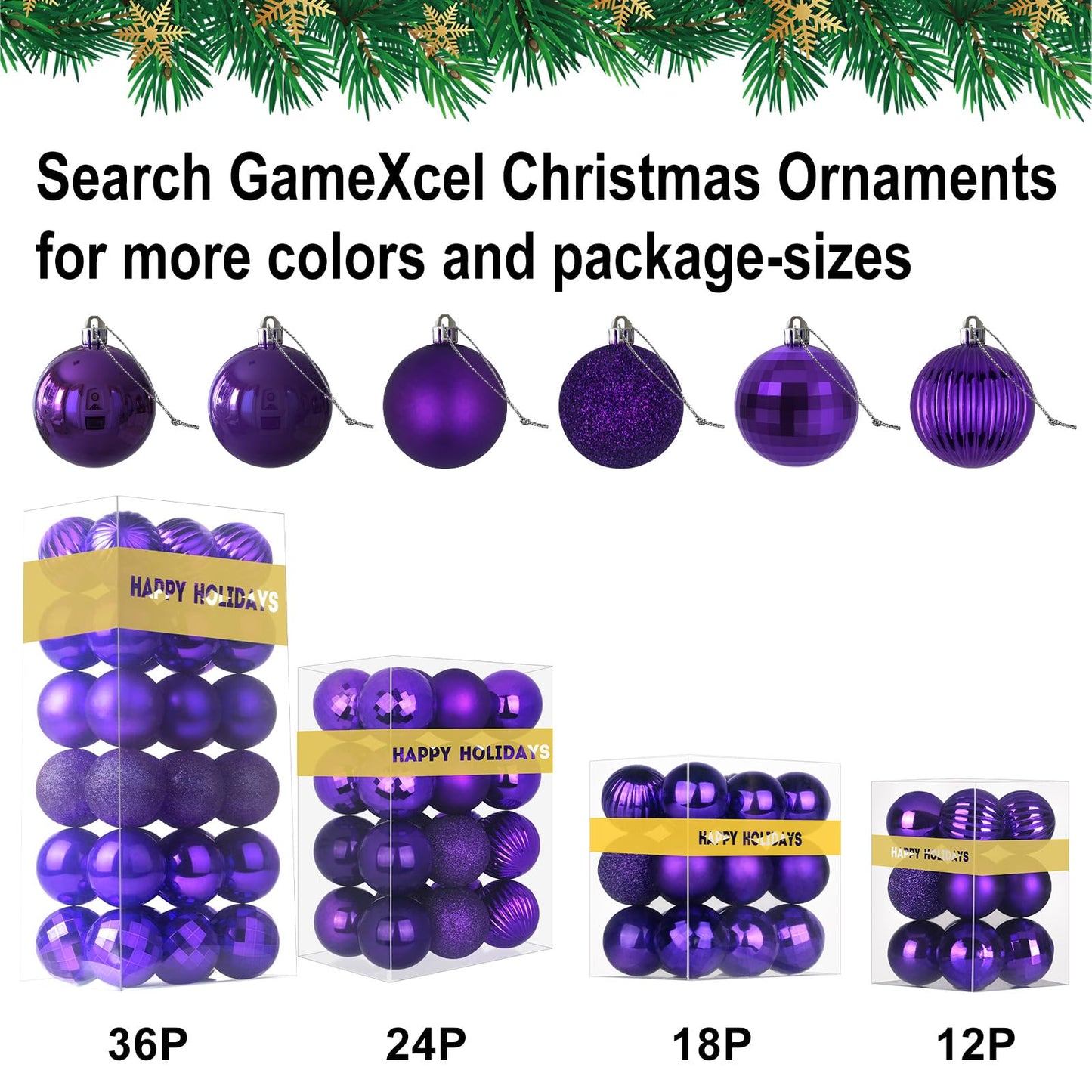 Purple 8.0" Extra Large Christmas Balls Ornaments - Christmas Tree Decorations Shatterproof Shiny Hanging Balls for Birthday Holiday Wedding Decorations Set of 2pcs
