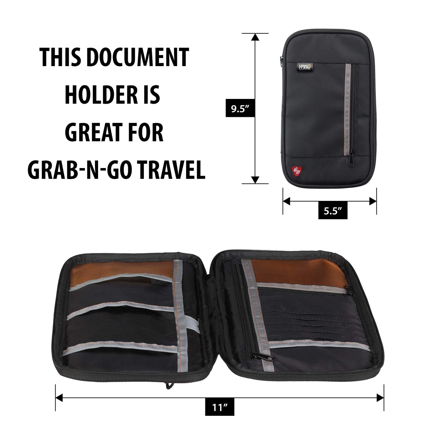 Lewis N. Clark Document Organizer Holder for Identity Theft Protection, Lightweight and Easy to Carry