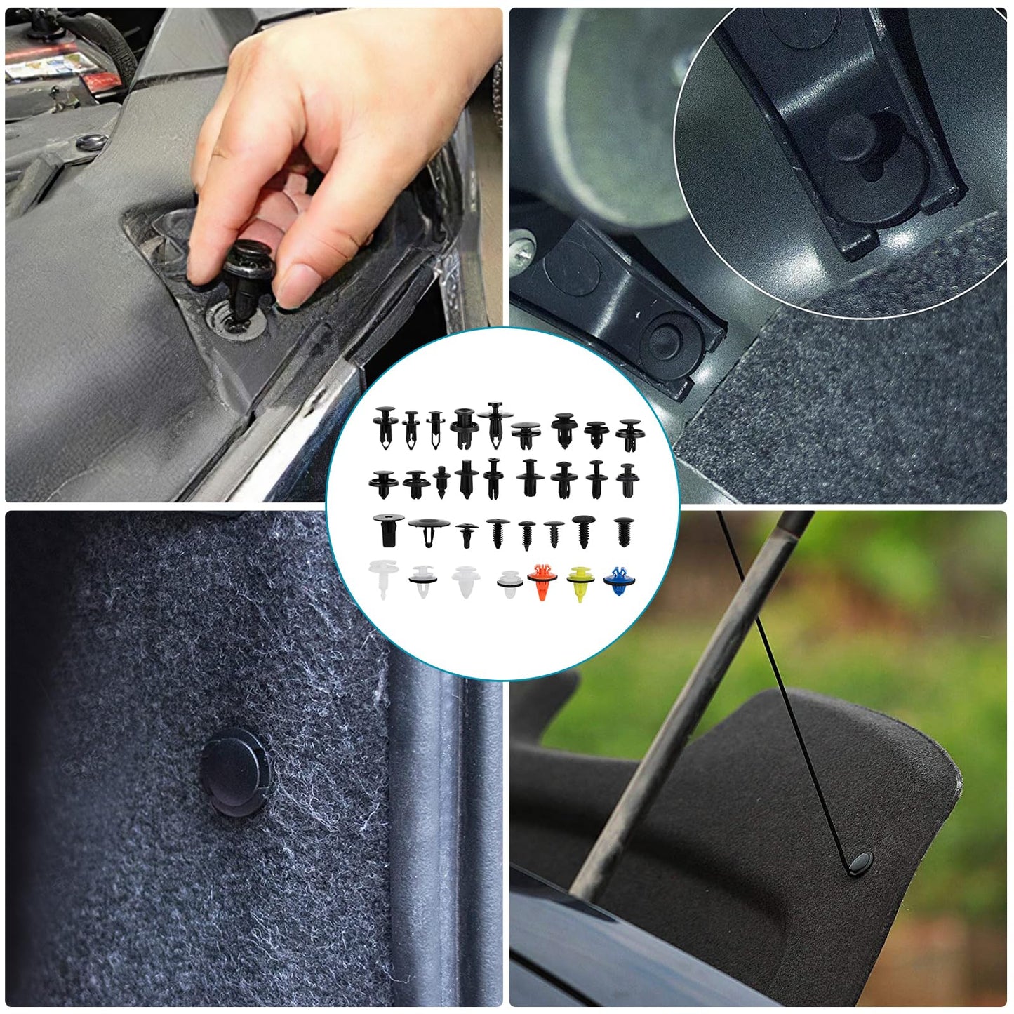 1405Pcs Car Push Retainer Clips Body Clips Plastic Fasteners Kit Fender Rivet Clips 42 Most Popular Sizes Nylon Automotive Push Pin for Toyota GM Ford Honda Acura Chrysler, red