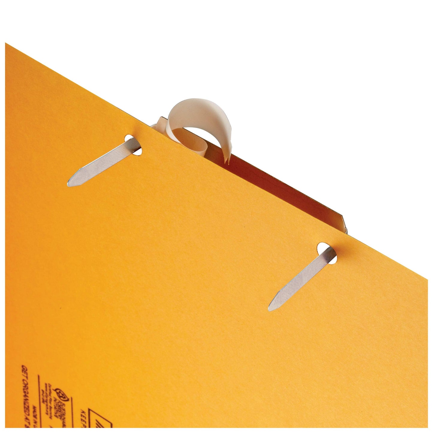 Officemate Self Adhesive Prong Paper Fasteners, Matte Steel Finish, 1 inch Capacity, 2.75 inch Base, Box of 100 (99857)