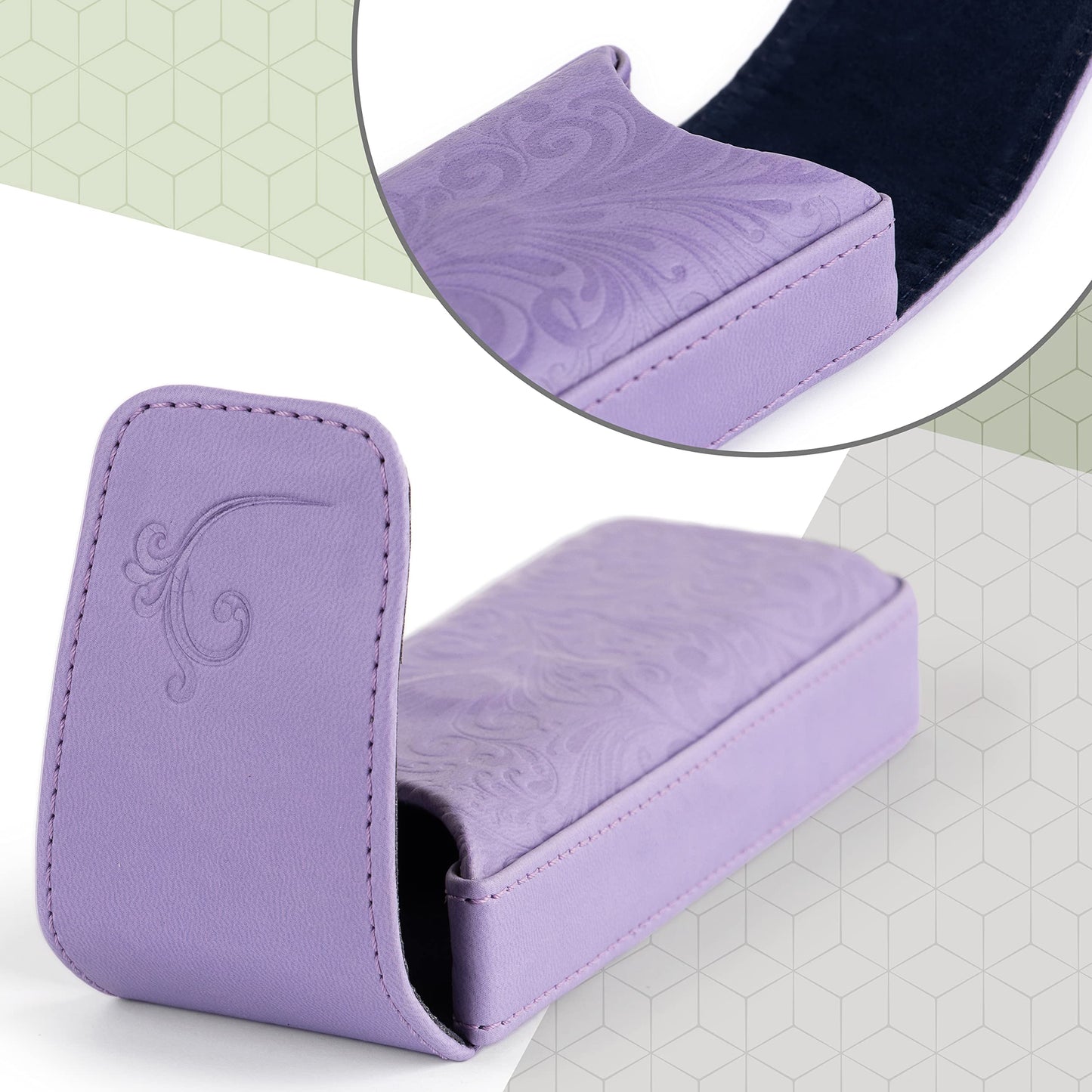 Generic Violet Hard Eyeglass Case, Minimalist PU Leather Glasses Holder, Small Case For Eyeglass, Reading Glasses Case
