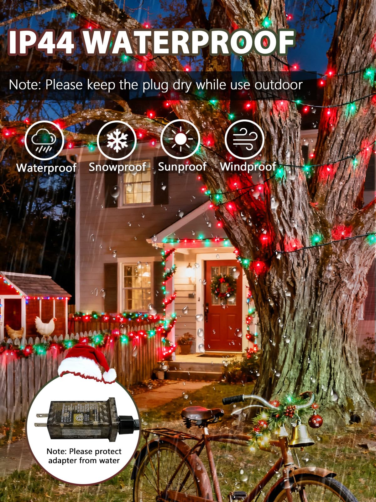 Voice Controlled Christmas Lights with Remote, 99 FT 300 LED String Lights Indoor Outdoor with 12 Modes 3 Timers, Dimmable Twinkle Light Plug in Waterproof for Xmas Tree Party Decor, Red and Green