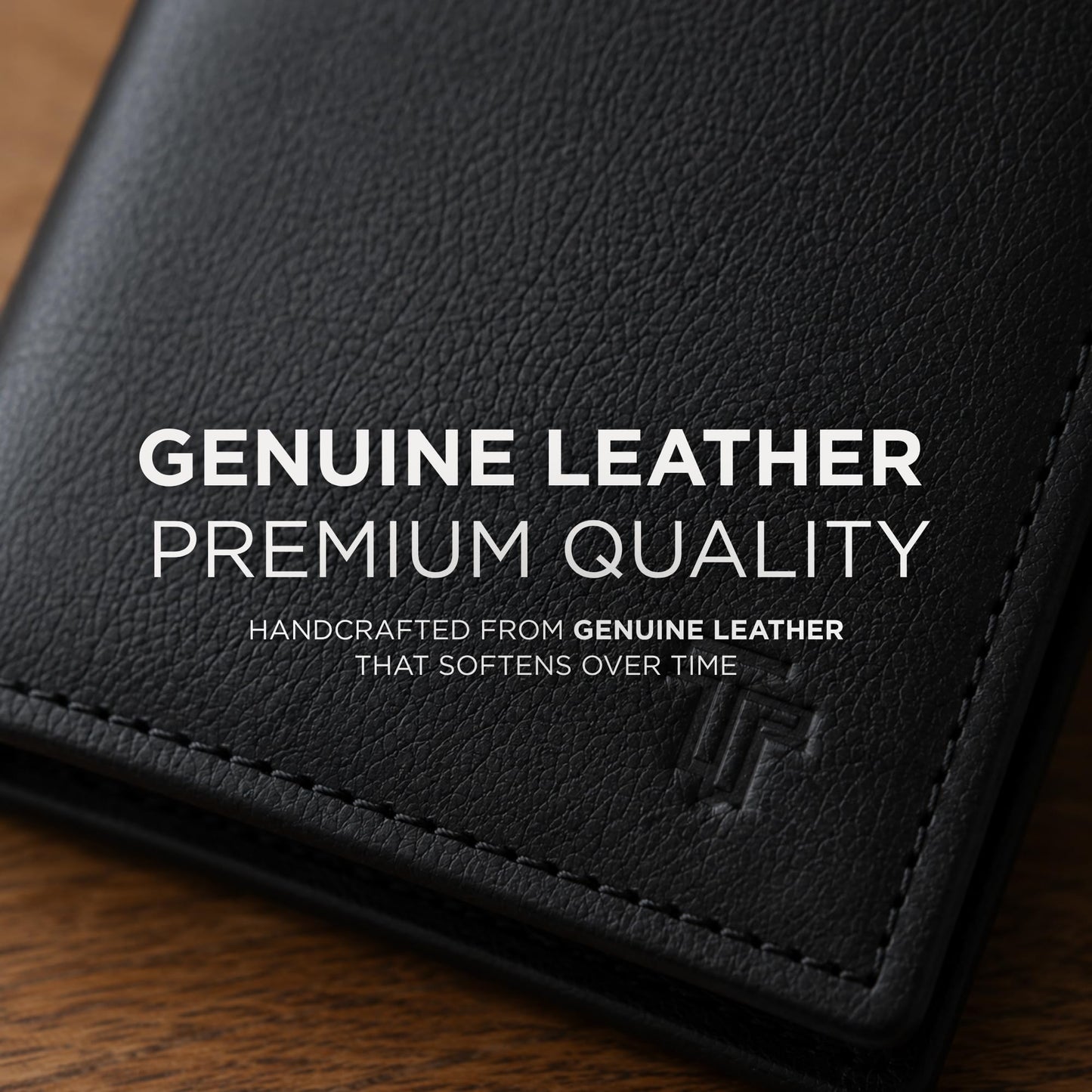 TRUTANN Black Leather Wallet – TrifoldCard Holder | Real Genuine Leather Mens Wallet | RFID Secure | Fits 8 Cards | Tap to Pay Feature | Quality Credit Card Holder