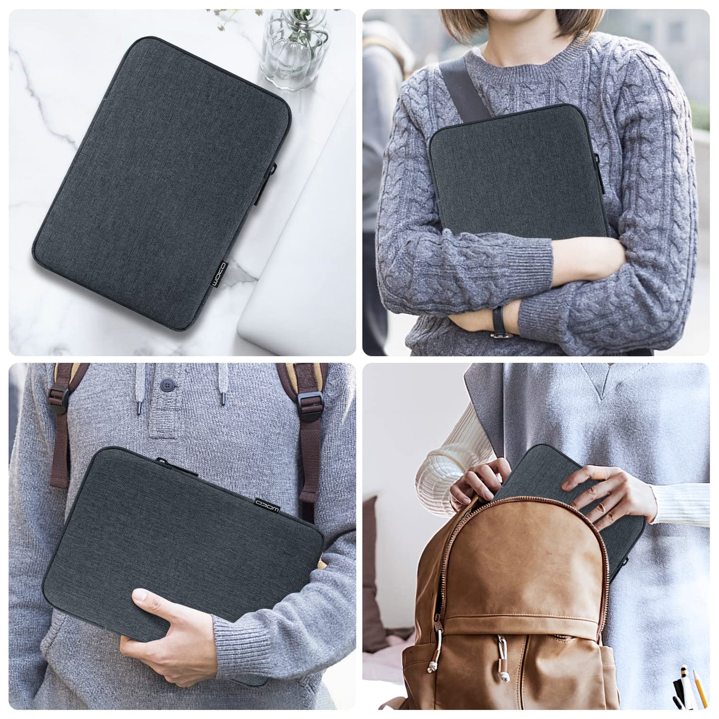MoKo 9-11 Inch Tablet Sleeve Bag Carrying Case Fits New 11inch iPad Air M4, iPad A16 2025, iPad Pro 11 M4, Air 5/4/3, iPad 10/9/8th Gen, Tab S8/S9 11", Tablet Carrying Case, Space Gray