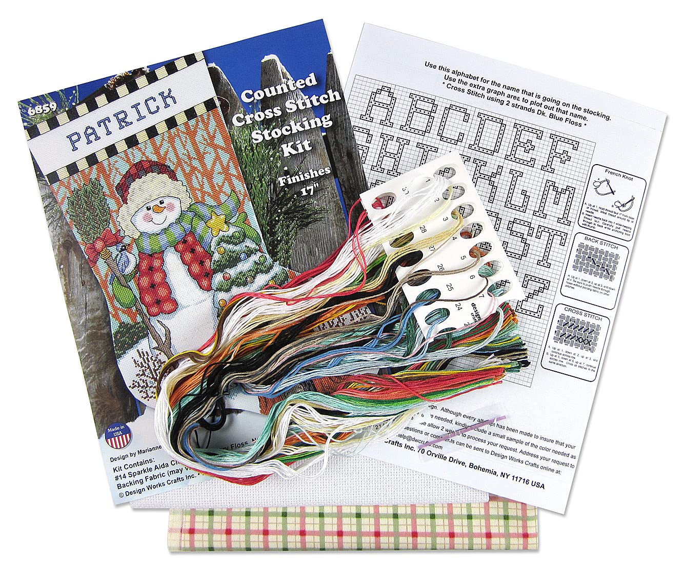 Design Works Crafts Woodland Snowman Counted Cross Stitch Stocking Kit, By the yard