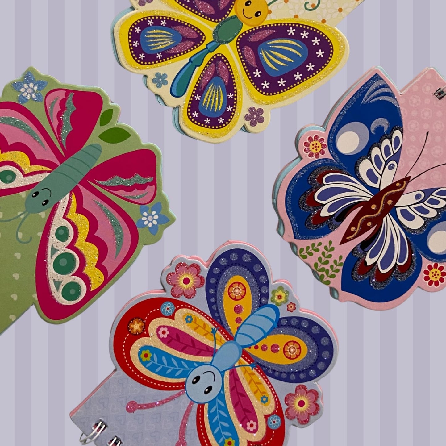AoneFun Butterfly Party Favors - 8 Pk Mini Notebooks for Kids Bulk Pack of Small Notebooks for Kids 8 Year Old 7 Year Old Mini Notepads Spiral Eco Friendly Stationary Party Favors Approx 4"