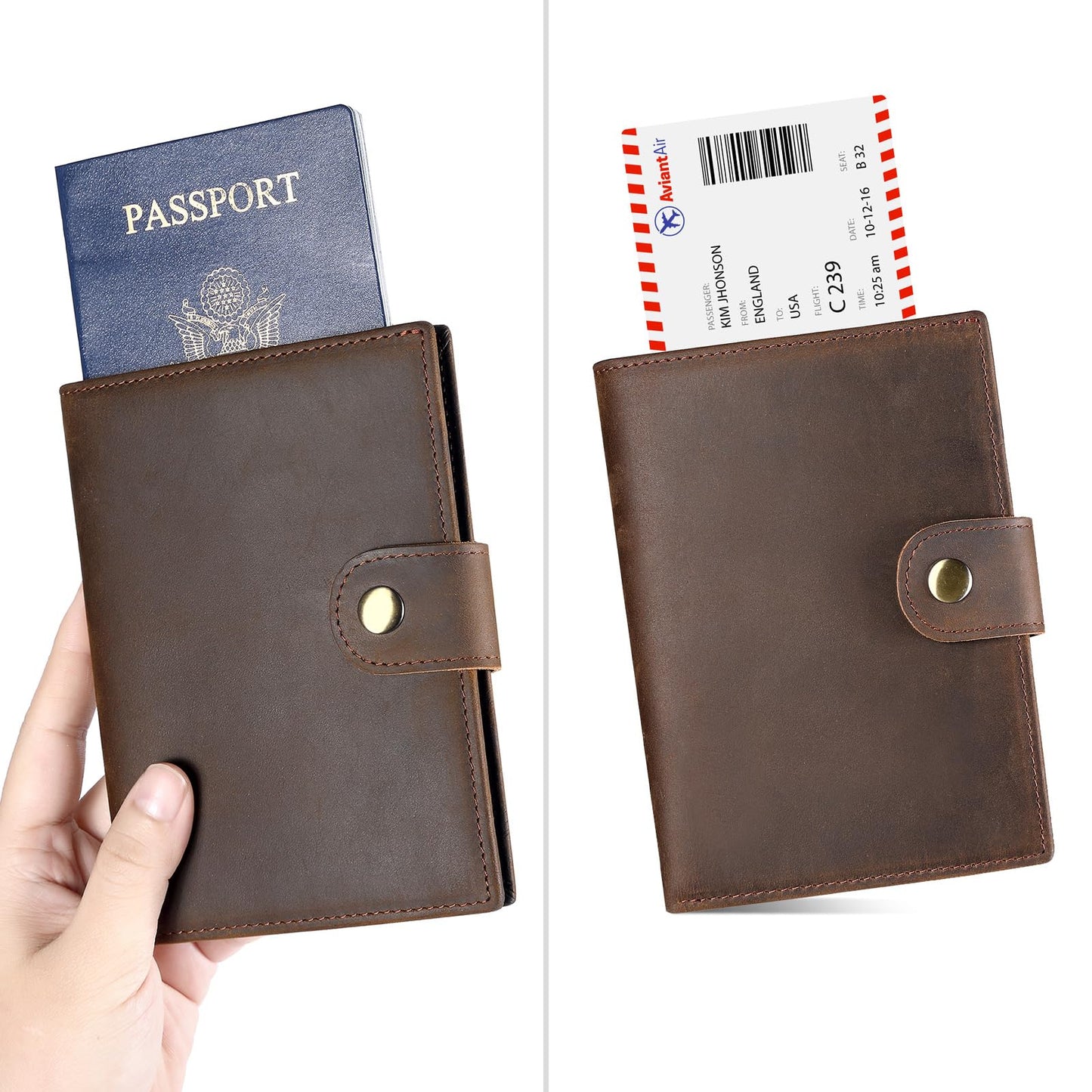 RFID Blocking Passport Wallet Travel Passport Holder Cover for Men and Women