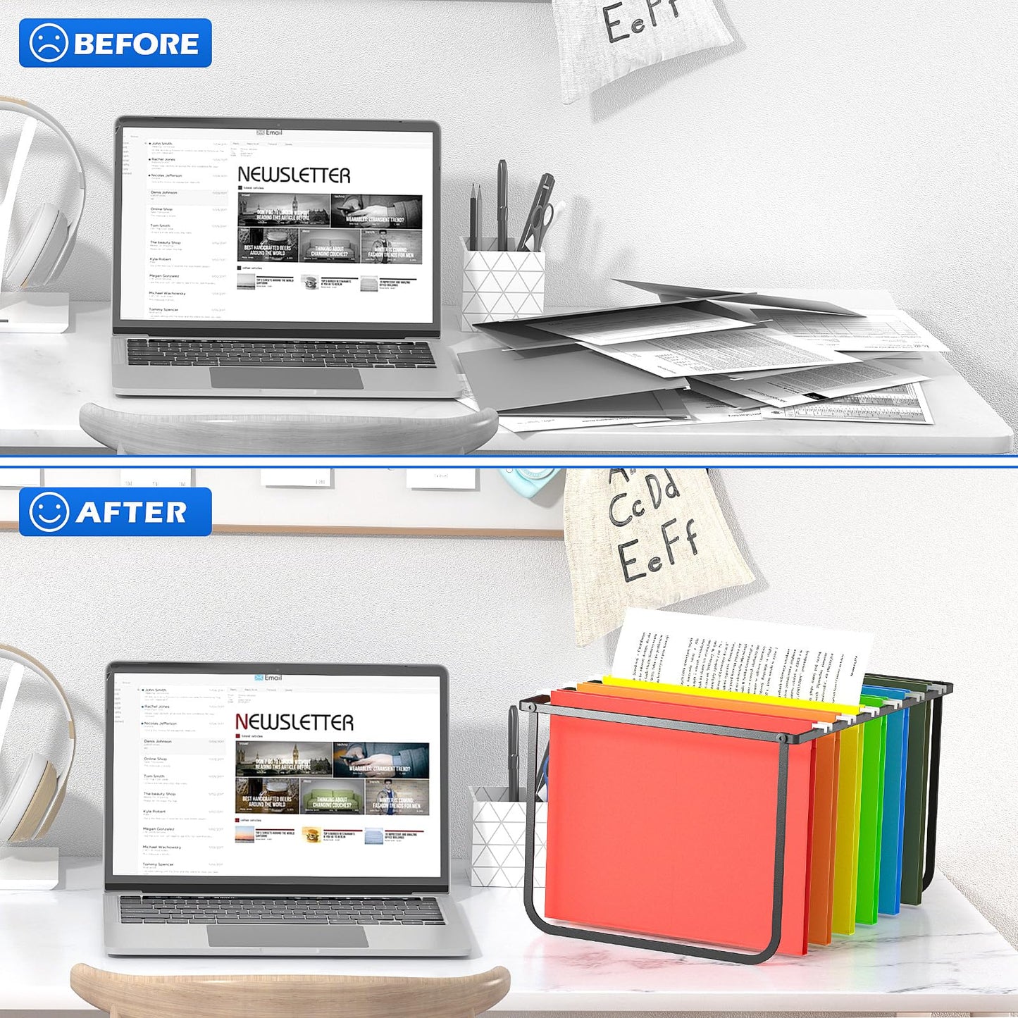 Fun storage 1 Pack Legal and Letter Size Hanging File Folder Frame Desk Organizer Destop Hanging File Frame, Hanging Folder Holder Metal Rack for Filing Cabinet File Drawer, 15.3" L12.4 W9.4 H