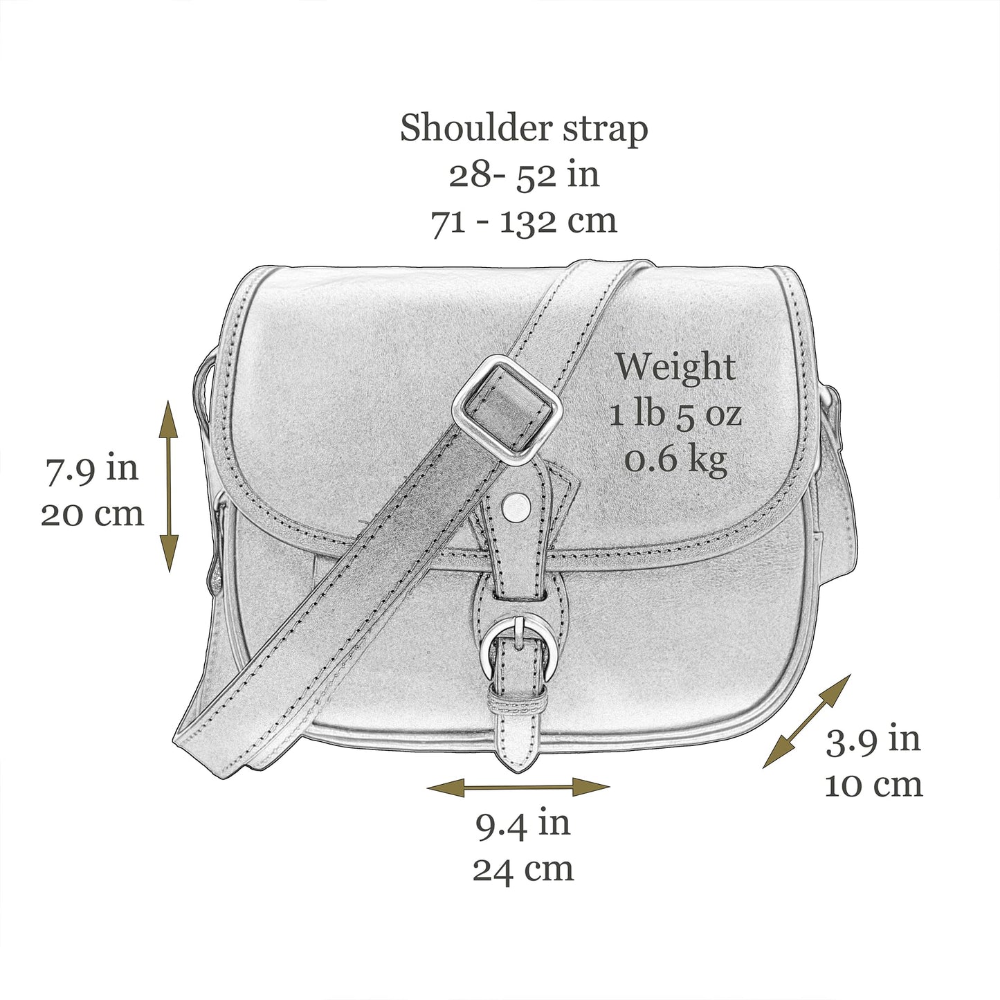 Time Resistance Leather Crossbody Bag for Women - Handbag, Shoulder Bag, Messenger, Purse (Brown) - Gift Box Included