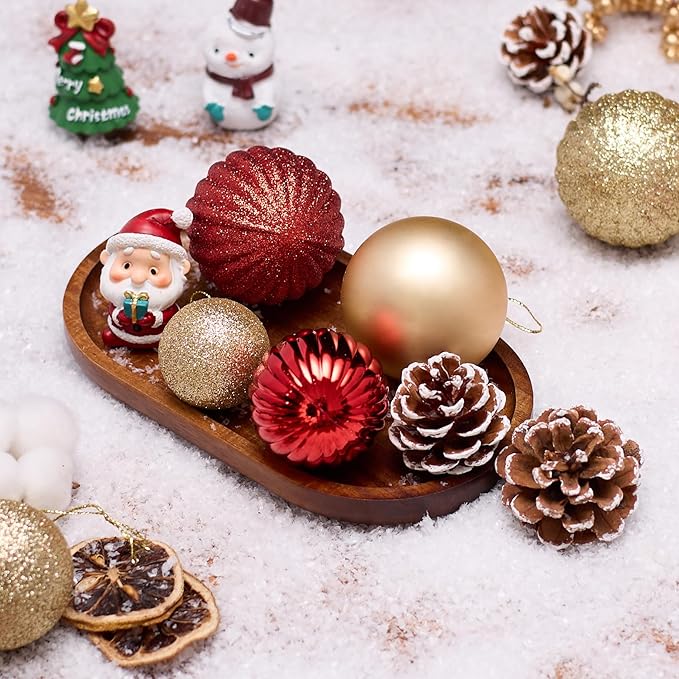 Christmas Tree Decorations Ornament Set, 50ct Red and Gold Shatterproof Christmas Ball Ornaments Hanging Xmas Holiday Party Decor(1.57"-2.36")