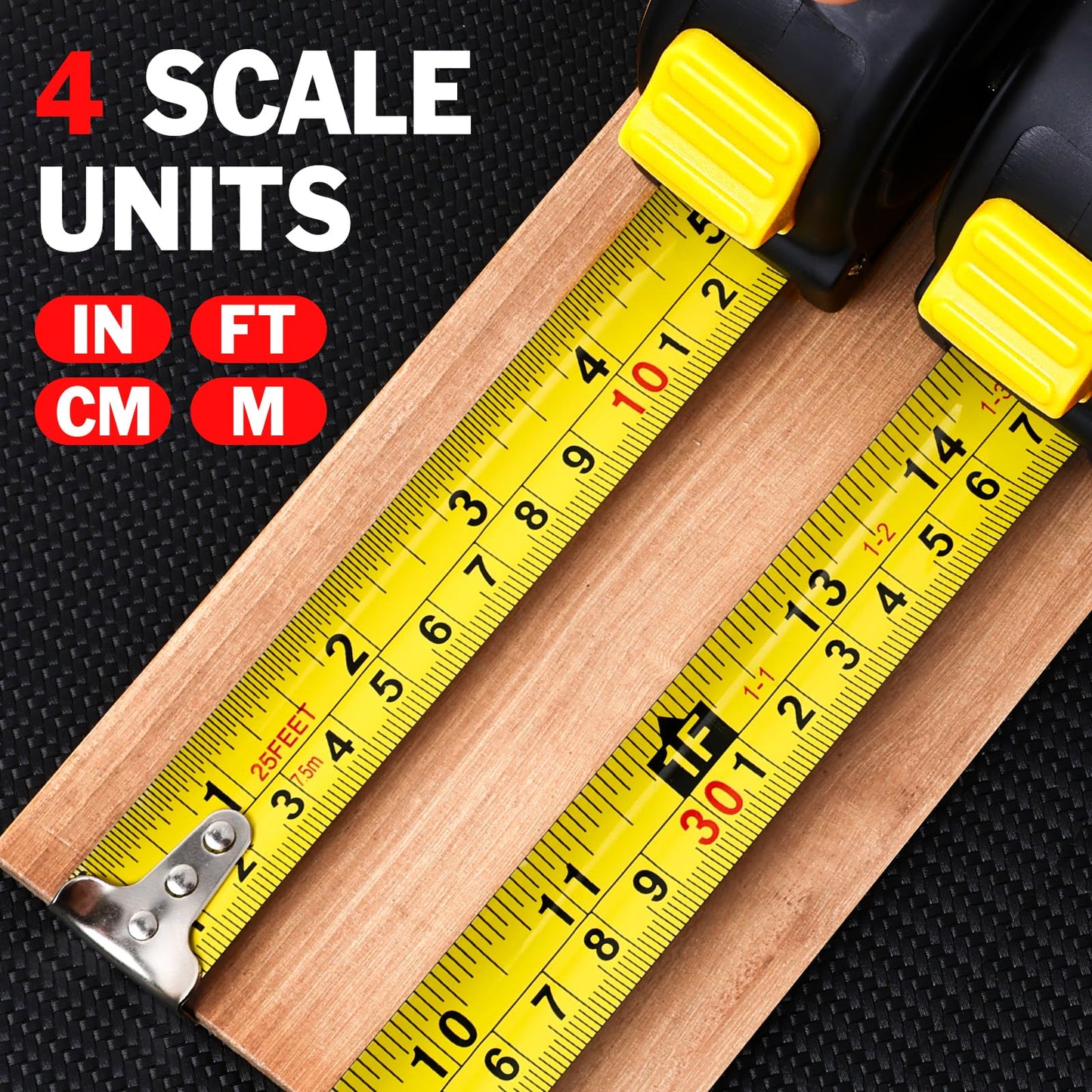 Tape Measure 25 ft, 10 Pack Bulk Easy Read Measuring Tape Retractable, Measurement Tape 25 FT by 1 in