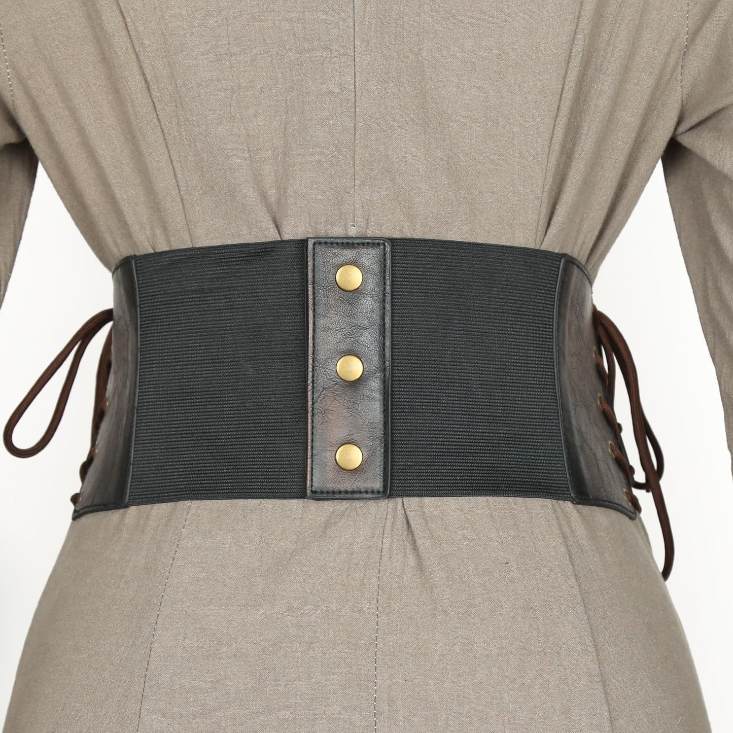 Joukavor Women's Viking Leather Corset Belt Medieval Cinch Belt Renaissance for Halloween (Brown, XXL)