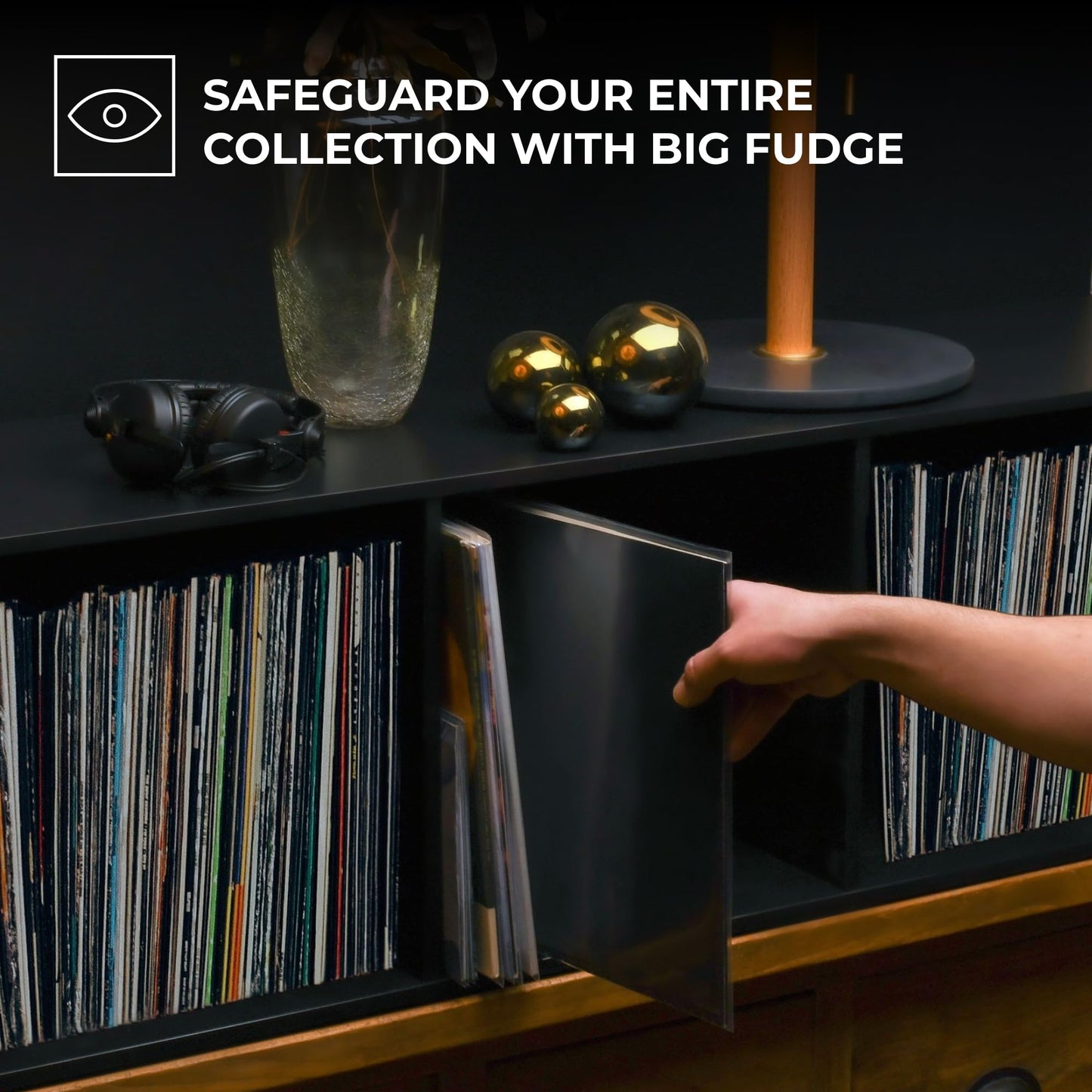 Big Fudge Vinyl Record Sleeves 50 x 12 LP - Durable & Wrinkle-Free Vinyl Outer Sleeves - Crystal Clear High-Density Polypropylene - 3 mil Thick, 12.75” x 12.75” - Fits Most Gatefolds Double LPs