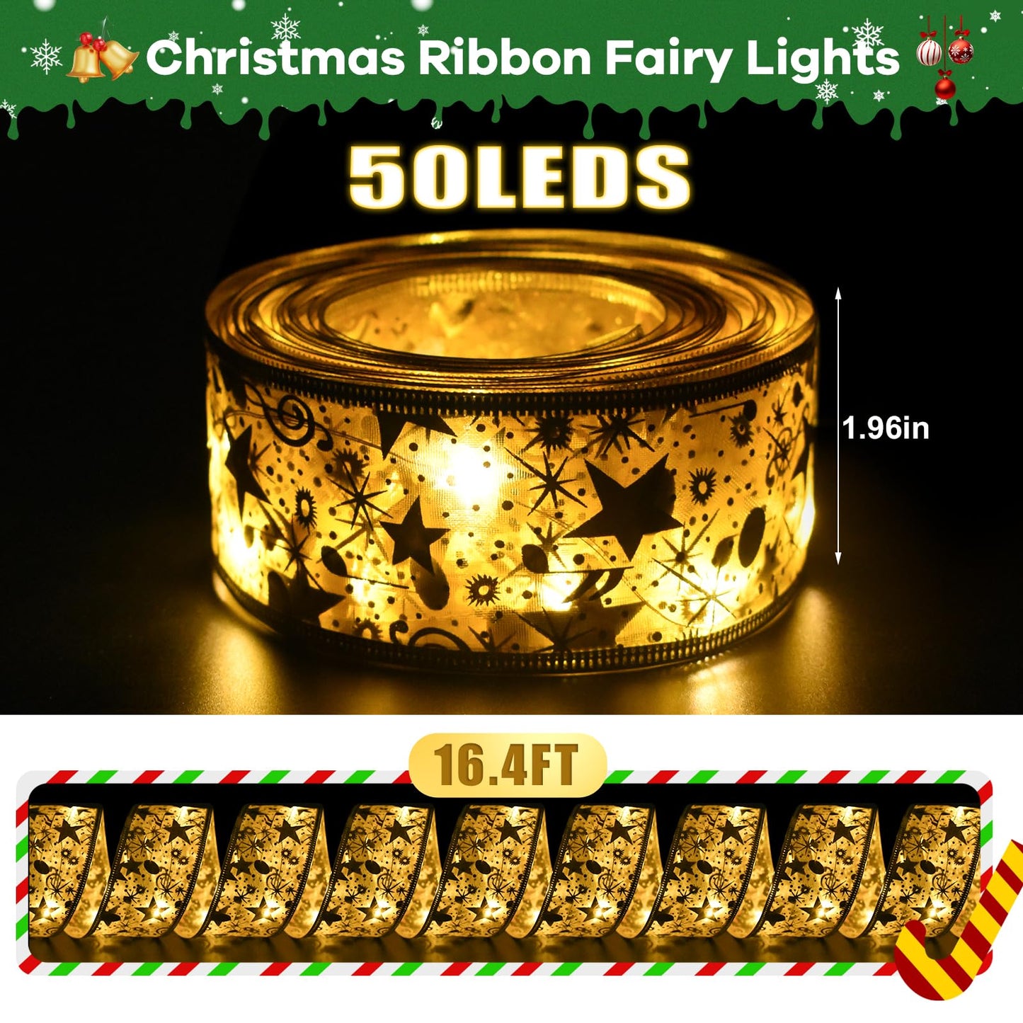 6 FT Christmas Norfolk Pine Garland Real Touch Artificial Greenery Garland Faux Pine Garlands for Mantel Fireplace Table Stairs Indoor Outdoor Christmas Decor, Bonus Gold Ribbon with LED Lights