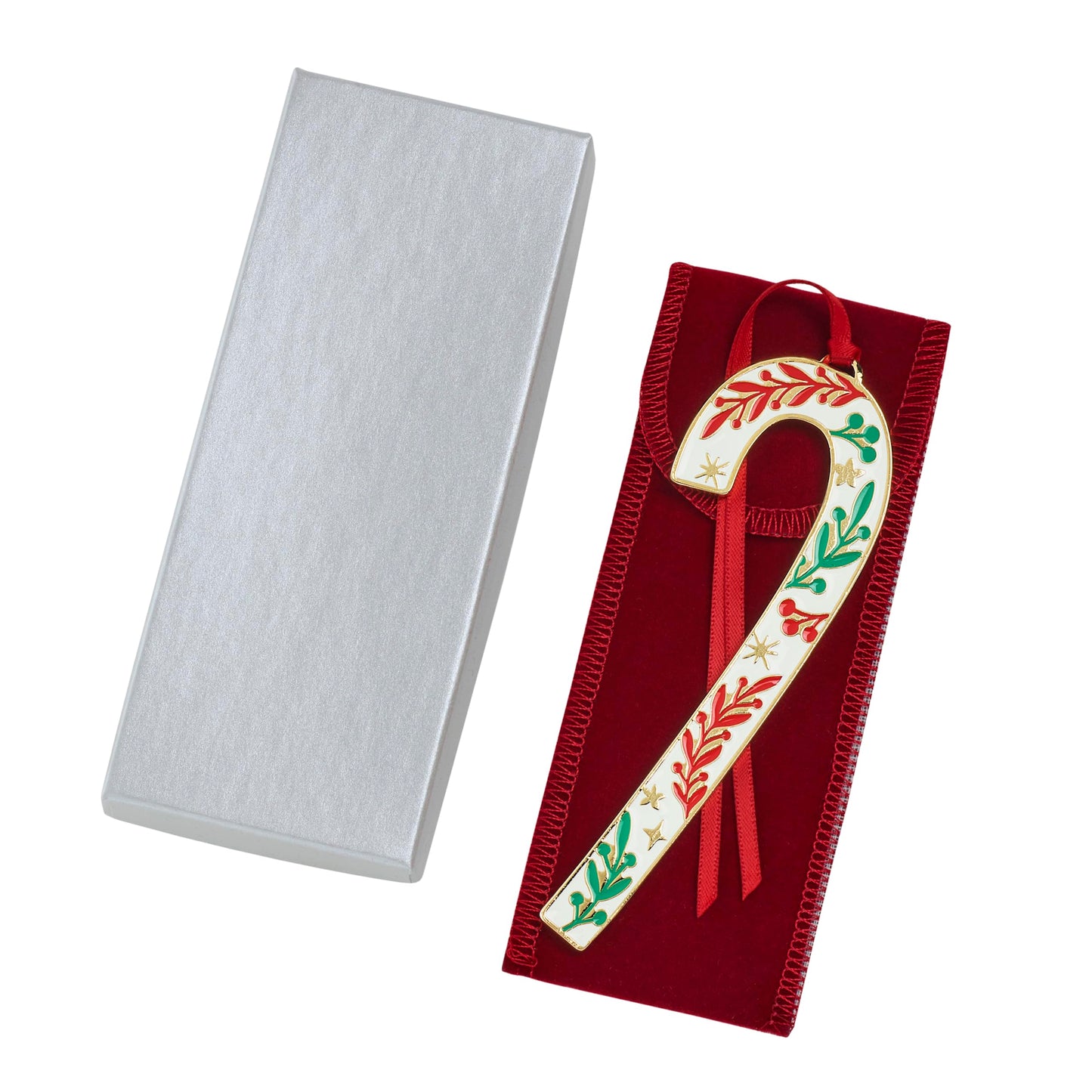 Wallace 2026 Gold-Plated Enamel Candy Cane Ornament 46th Edition - 24k Gold Finish, Holiday Collectible Keepsake with Gift Box, 4.5 Inches
