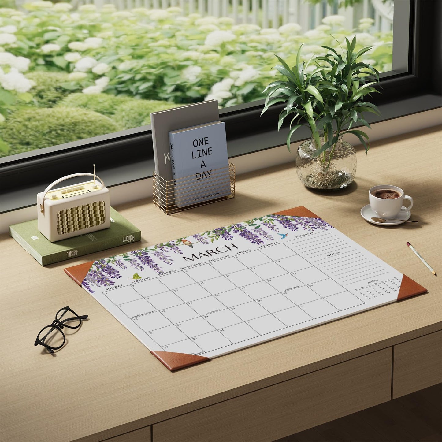 Jotsome Large Desk Calendar 2026-2027 with Desktop Pad, 18 Months Desk Pad Calendar from Now to June 2027 21''x16.5'', Desk Blotter Calendar for Home Office and School, Easy Planning