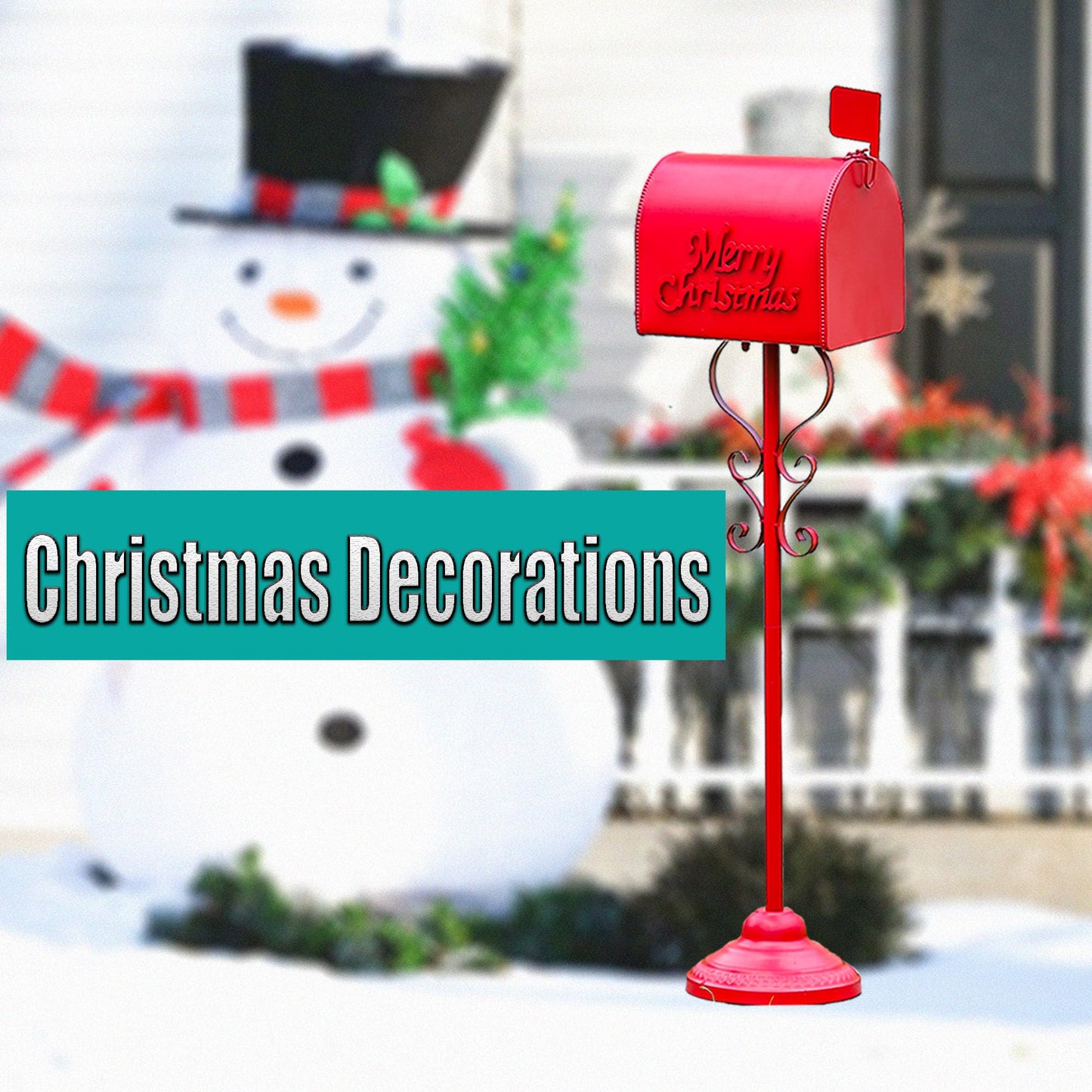 Phaxth Metal Christmas Letters to Santa Mailbox, 37" H North Pole Mailbox Christmas Decorative, for Home Room Xmas Holiday Party Large Capacity Red
