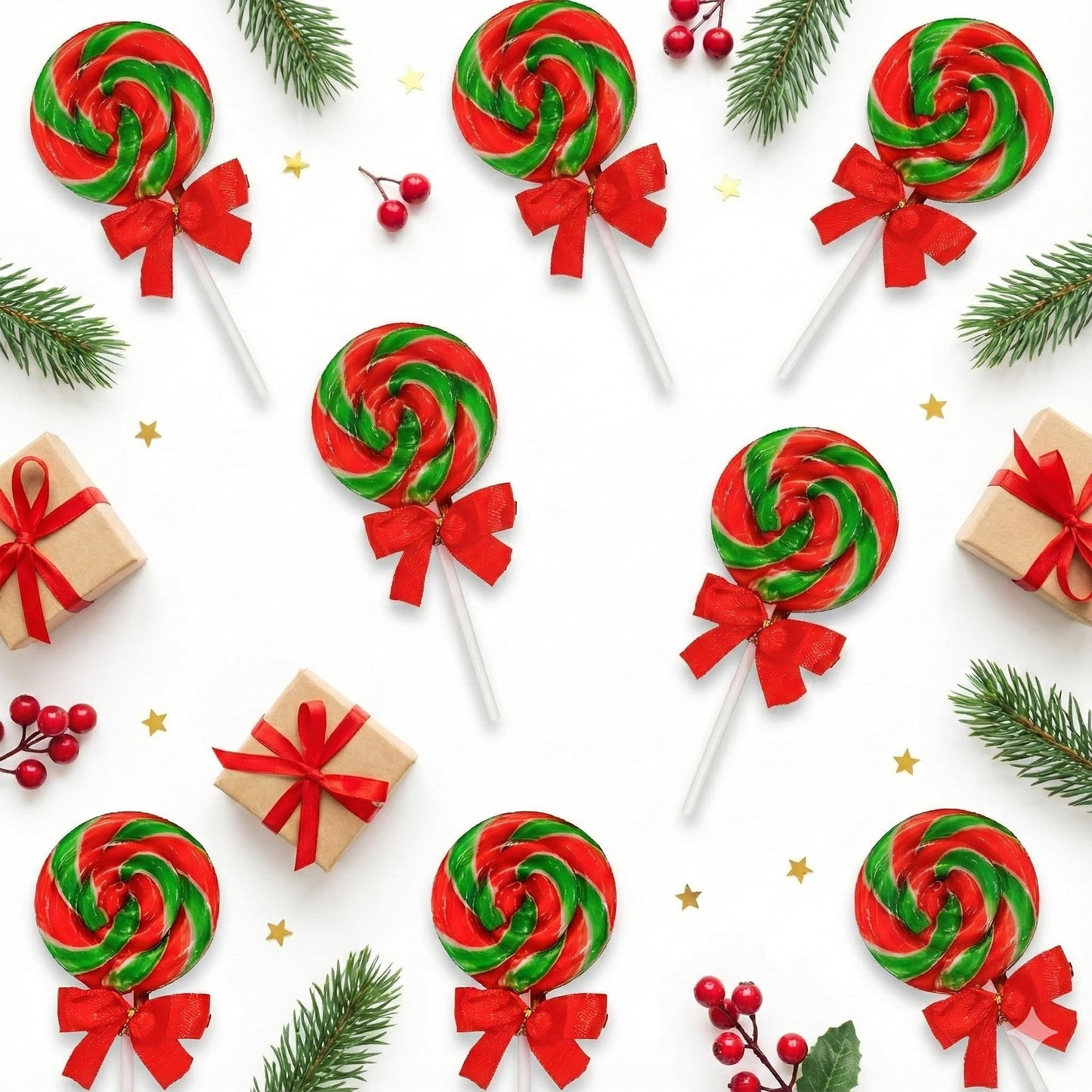 Christmas Lollipops with Red Bow - 24 Pack Individually Wrapped Christmas Candy Bulk β Stocking Stuffers for Kids β Xmas Party Favors, Classroom, Holiday Goodie Bag Fillers, Seasonal Treats, and Birthday Parties
