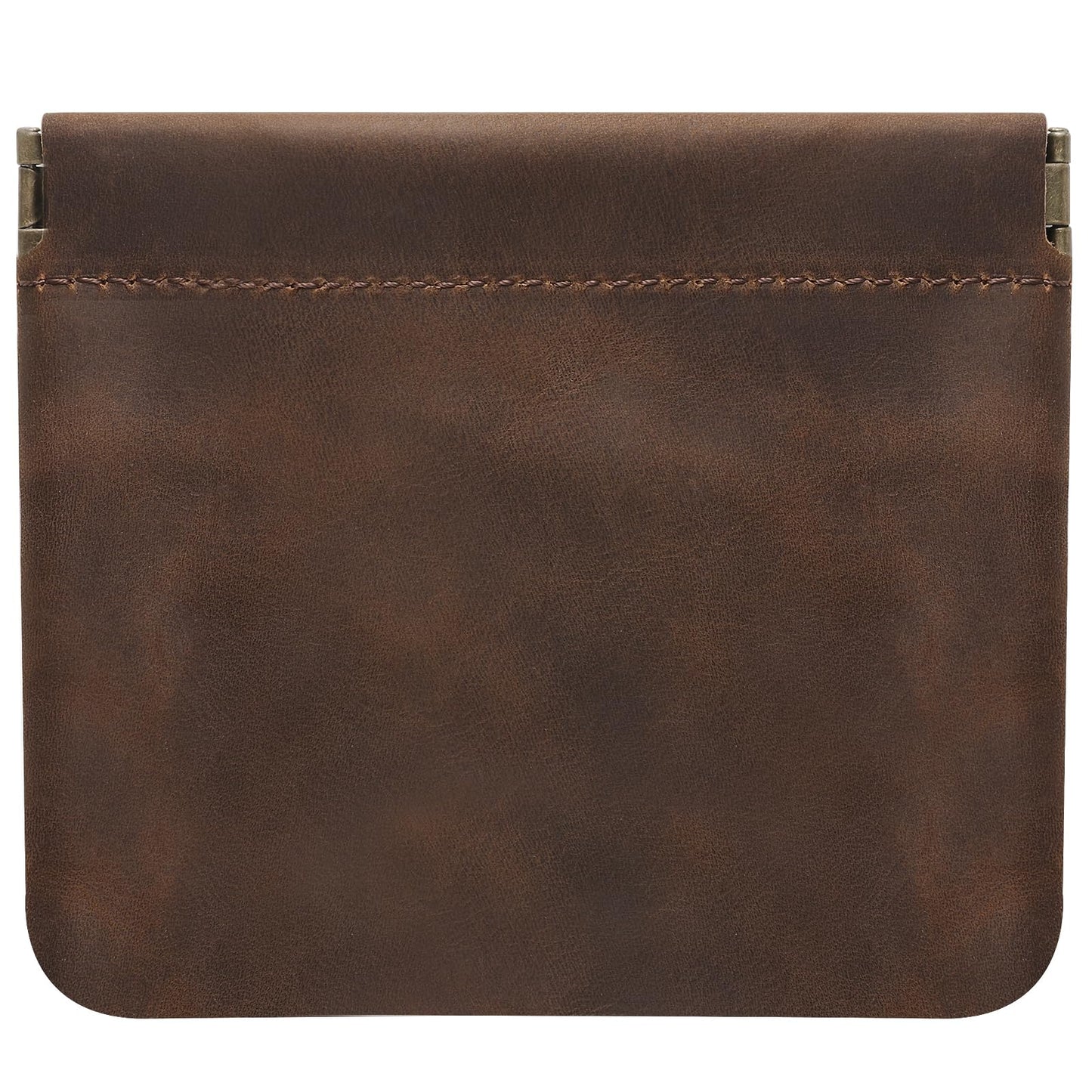 Jack&Chris Mini Coin Purse, Genuine Leather Small Coin Wallet, Leather Squeeze Coin Purse Pouch Change Holder For Men & Women, JC309