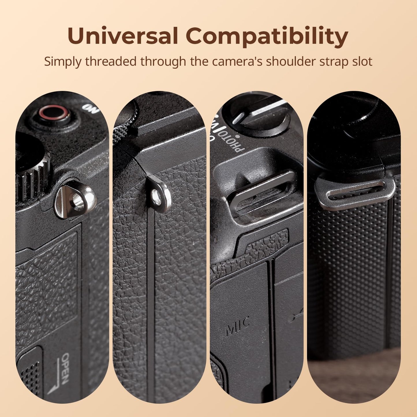SMALLRIG Universal Leather Camera Shoulder Strap for DSLR Camera, Adjustable 100 to 110cm (39 to 43in), Max Load 10kg (22lb), Ergonomic Shoulder Support for Travel/Vlogging (Brown) -5209