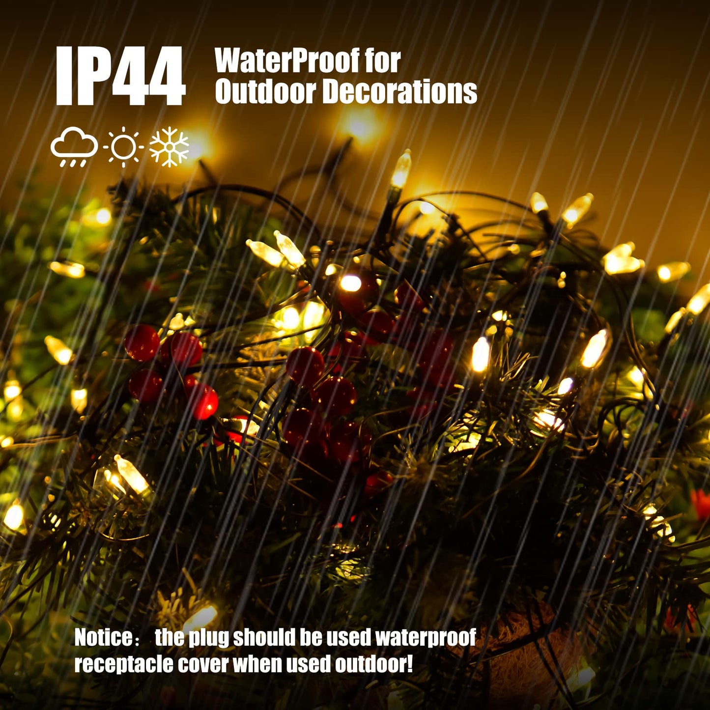 Neoclassy 120Led Christmas Net Lights Outdoor 5ft x 6ft Connectable, 8 Modes Waterproof Black Wire 29V Plug in Mesh Net Christmas Lights for Garden, Yard, Bushes, Trunk, Xmas Tree Decor (Warm White)