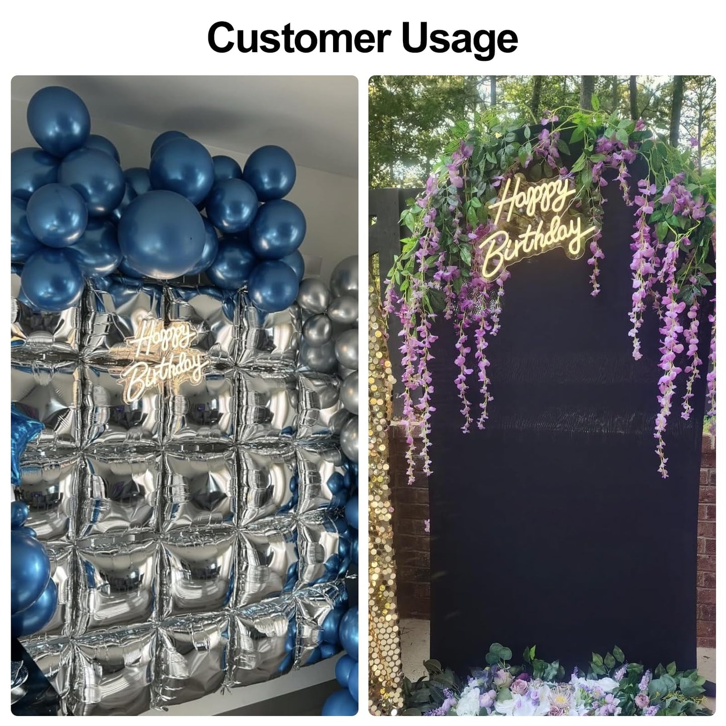 Happy Birthday Neon Sign, Happy Birthday Light Up Sign, Neon Happy Birthday Sign, Happy Birthday Led Sign for Backdrop All Birthday Party Decoration USB Powered Warm White,16.5 x 12 Inches (Plug not provided)
