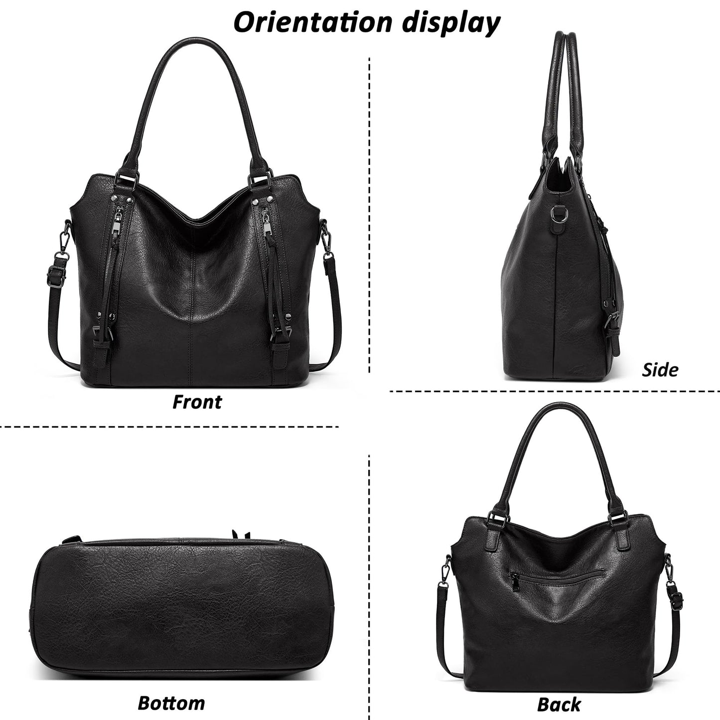 TANTOMI Tote Handbags for Women, Crossbody Bag Large Leather Hobo Purse Shoulder with Wallet Adjustable Straps
