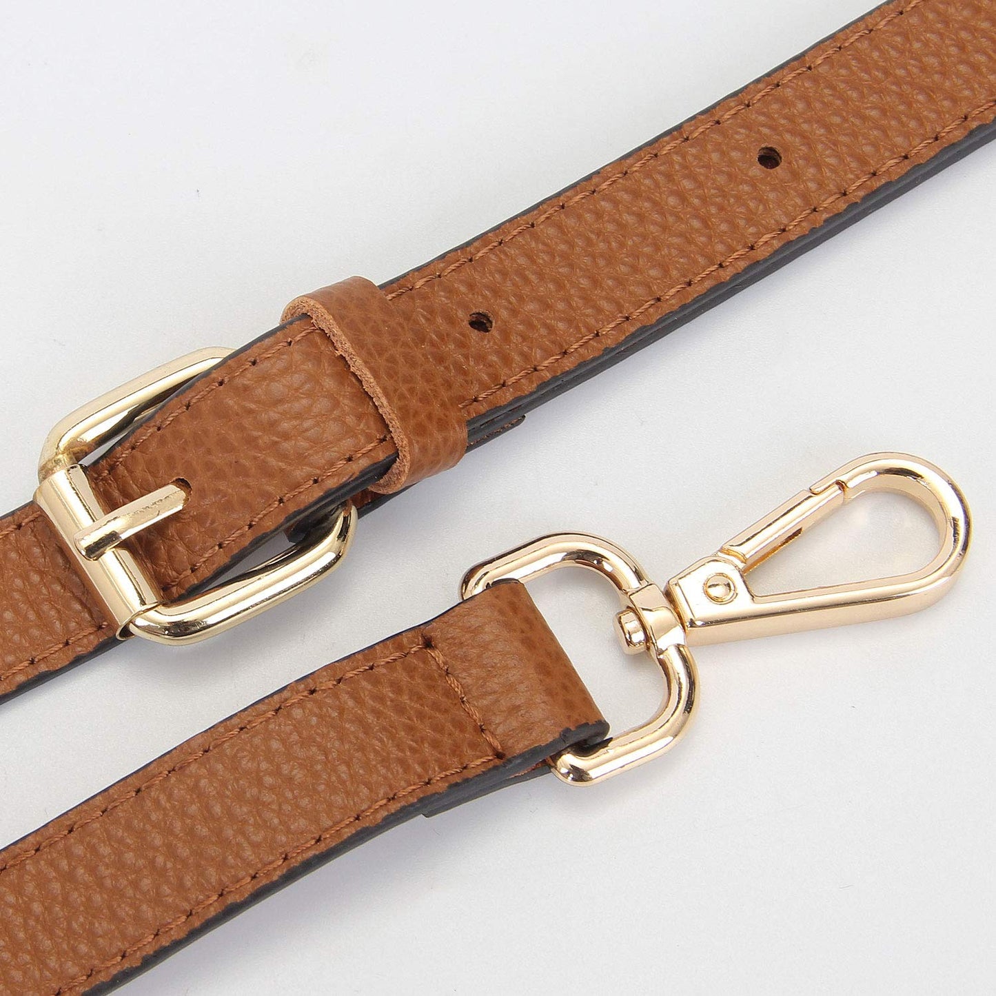 LIVE UP Full Grain Leather Adjustable Replacement Cross Body Purse Shoulder Strap Handbag Bag Wallet, 2/3” Wide(Brown)