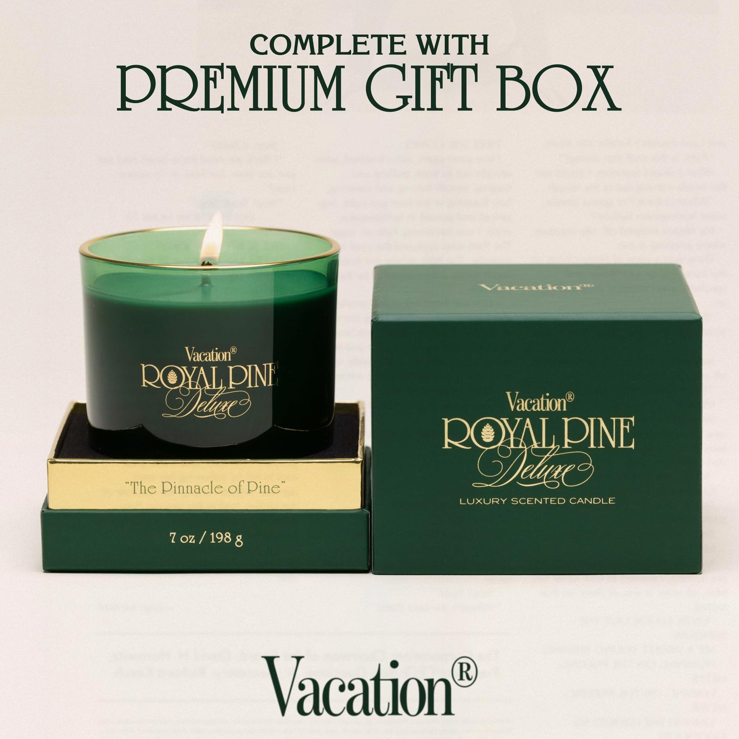 Vacation Royal Pine Scented Soy Candle, 7 Ounces - Pine Candle for Winter Home Decor, 70-Hour Burn, Gift for Women