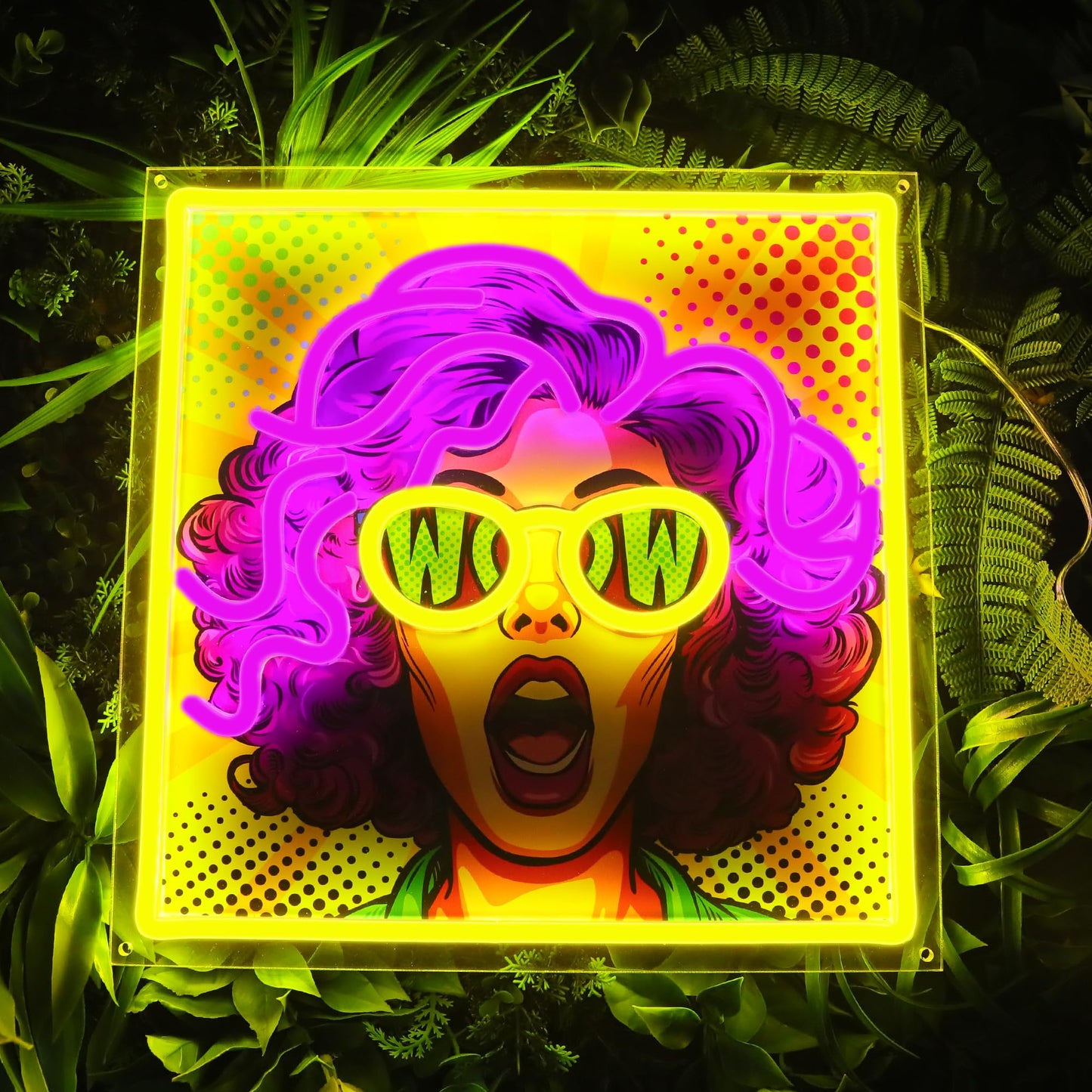 ENUOLI Purple Hair Pretty Girl Neon Sign,UV Print LED Light Sign Dimmable Cool Women Lady Neon Lights for Bedroom,Home Wall Decor LED Signs for Christmas Birthday Party Girls Stylish Gifts