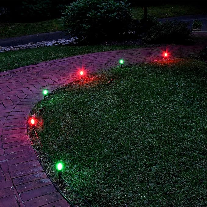 Dazzle Bright 5.5 Inch 100 Pcs C9 Christmas Light Ground Stakes for Outdoor Decor - Black Plastic Spikes for Lawn, Garden, Patio