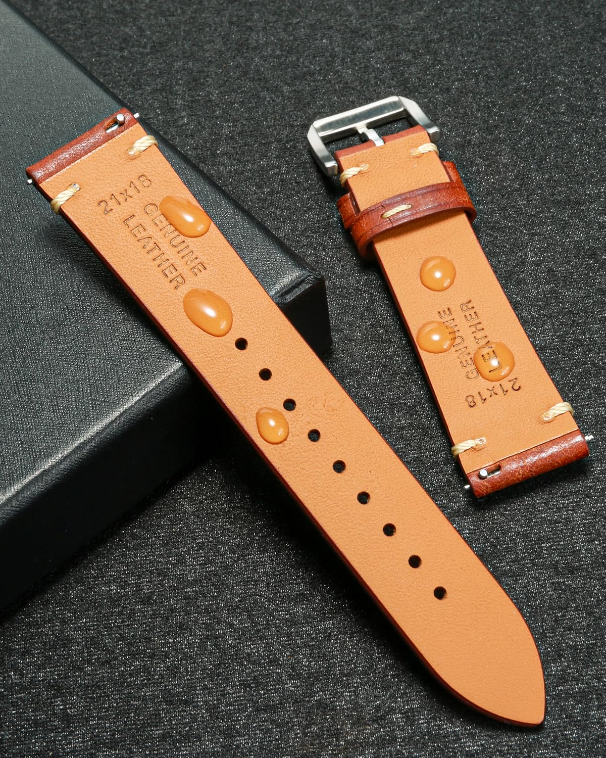 REZERO Leather Watch Straps, Italian Top-Grain Calfskin Watch Bands, Watch Band Replacements with Distressed Matte Finish for Men, Women 18mm 19mm 20mm 21mm 22mm 23mm 24mm