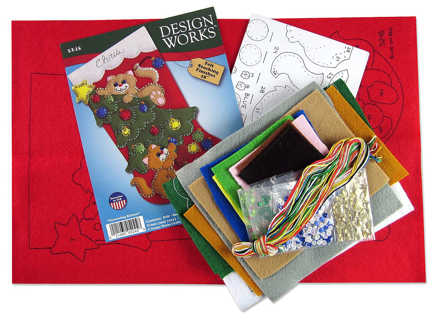 Design Works Crafts Decorating Kittens Felt Stocking Kit