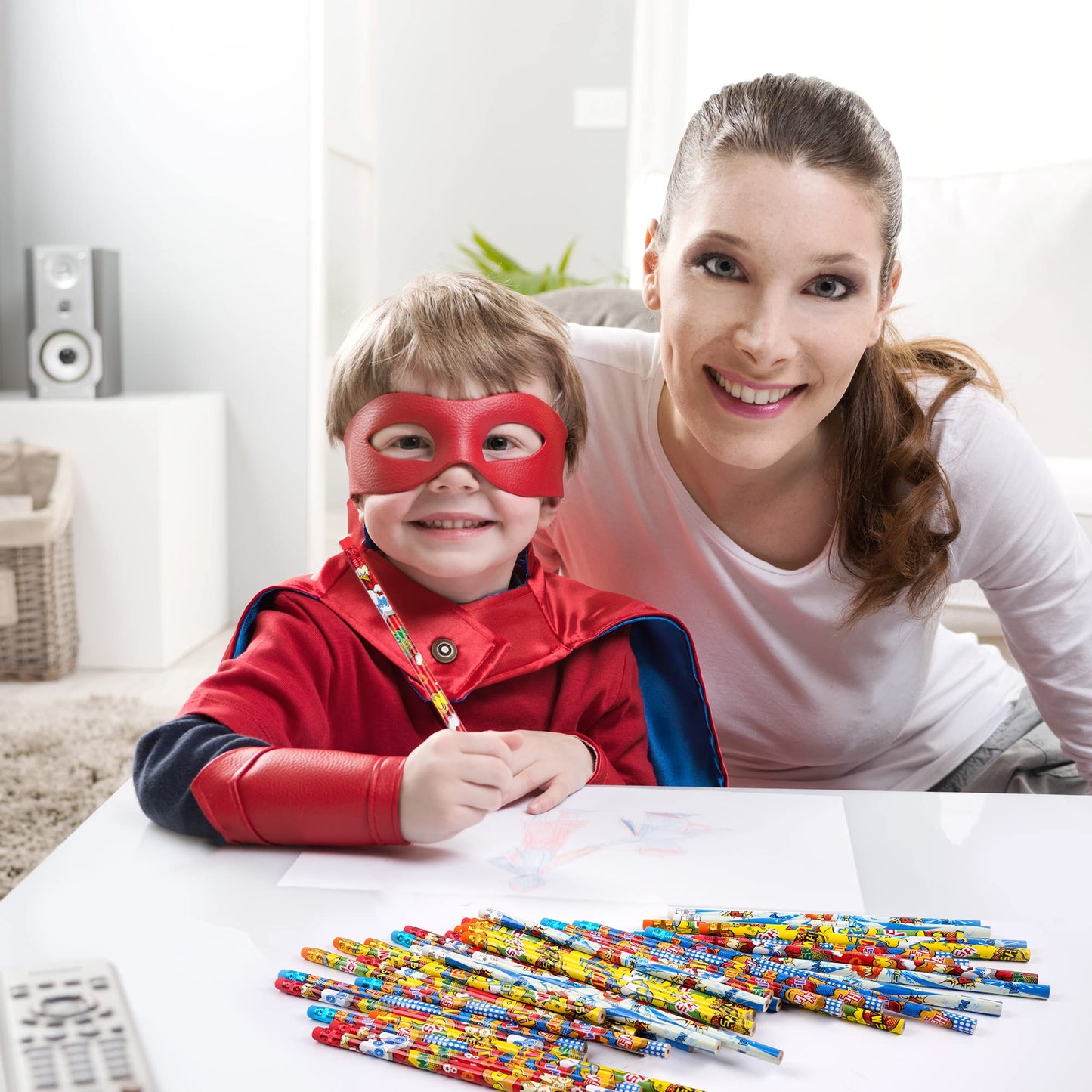 Kolewo4ever 200 Pieces Hero Text Pencils Cylinder Wood Pencils Pow Snap Wham Bang Elements Pencil 4 Style Assorted Students Pencil for Classroom Rewards Carnival Prizes