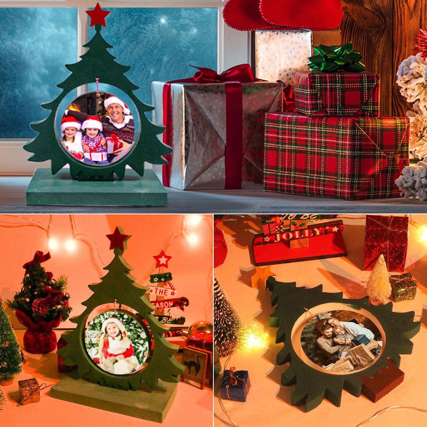 Wehous Resin Molds for Photo Frame, Large Christmas Tree Resin Mold, Picture Frame Silicone Epoxy Casting Mold, Unique Art Christmas Ornament Molds DIY Crafts Gift Table Home Decor