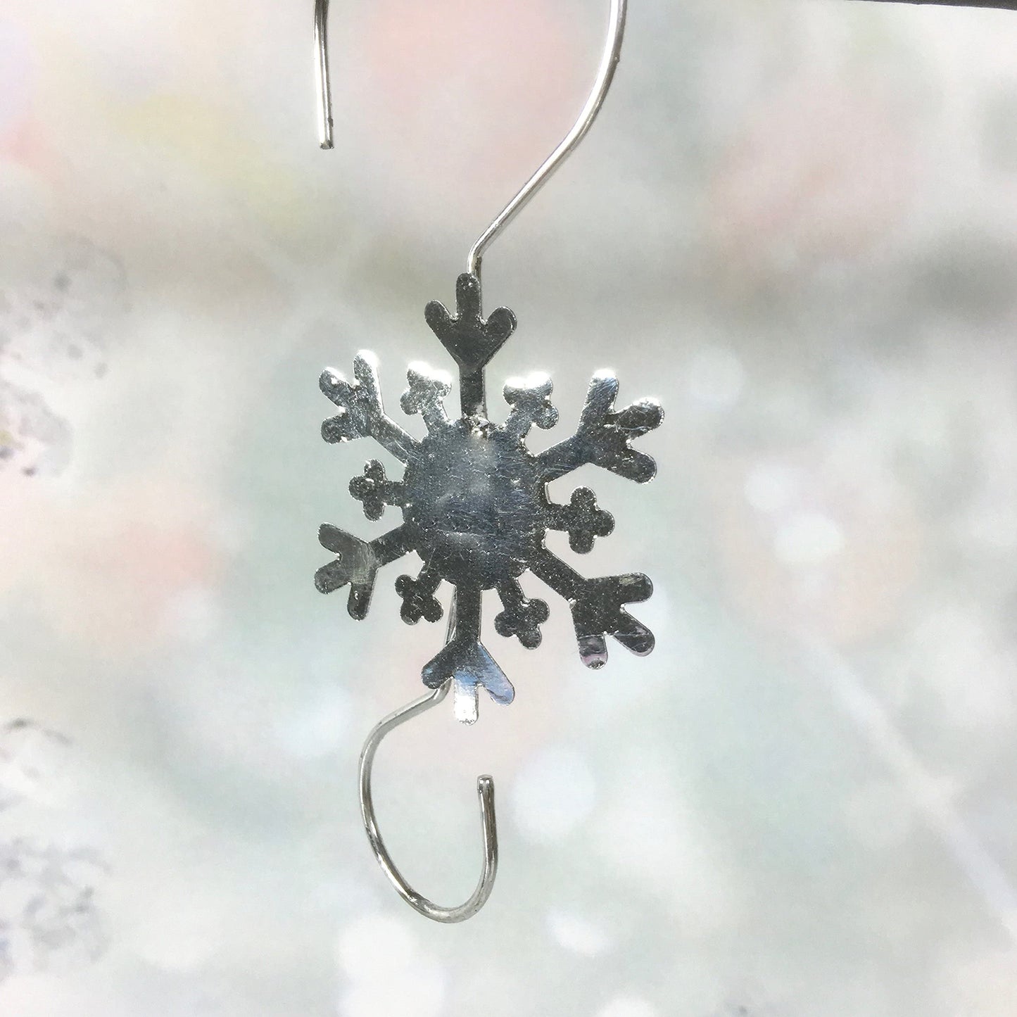 BANBERRY DESIGNS Snowflake Christmas Ornament Hooks - Wire Snowflake Hangers - Crafting - Christmas Accessories - 24 Pack - 3.5" x 1.5"