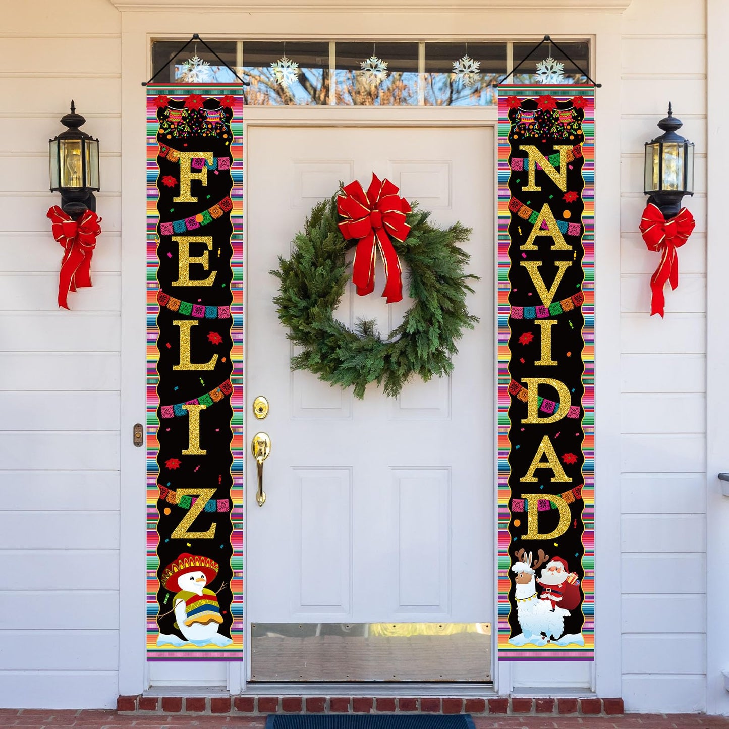 Feliz Navidad Decorations Mexican Christmas Porch Banner Feliz Navidad Welcome Sign Mexican Christmas Decorations and Supplies for Home Party