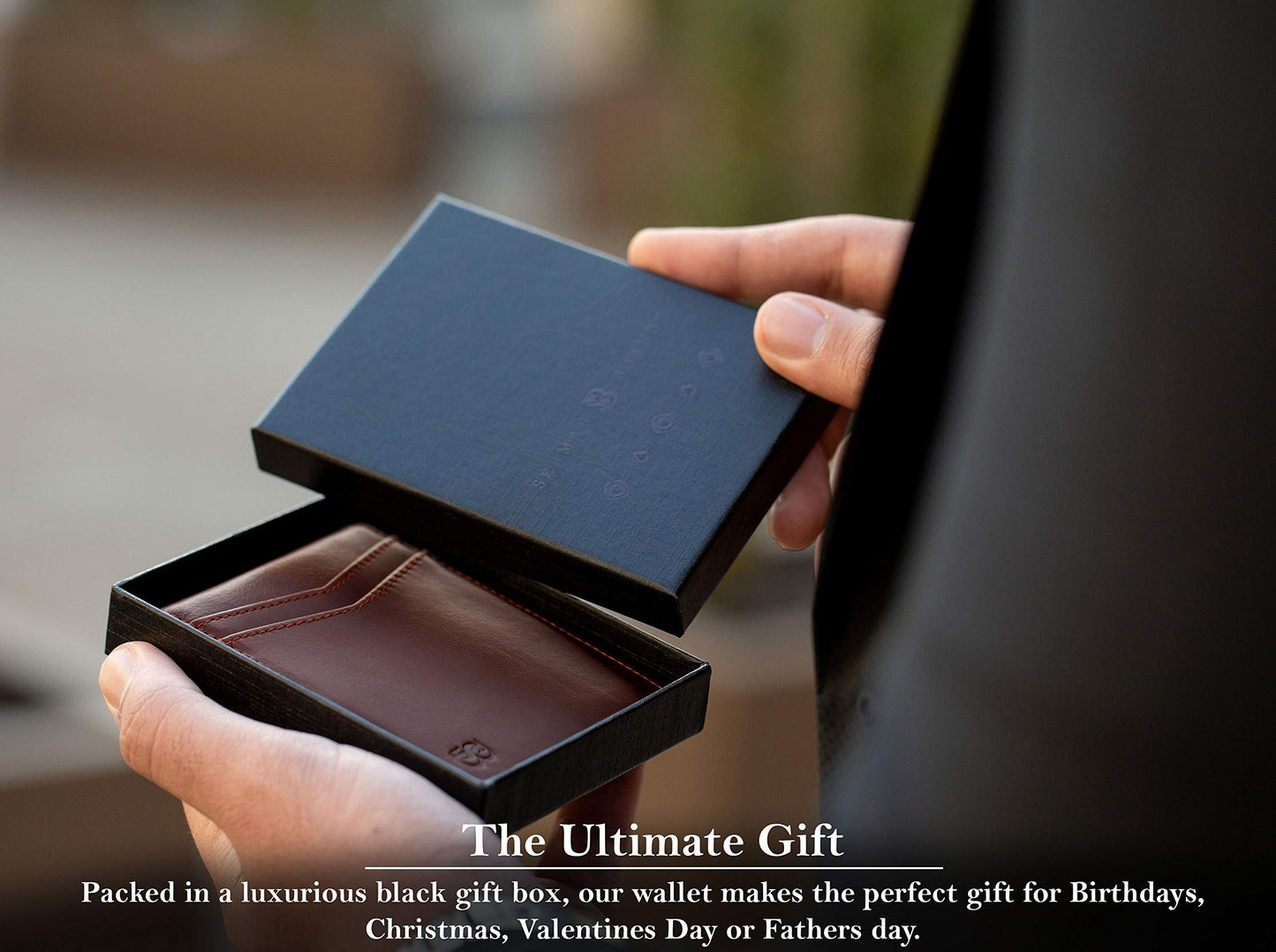 SERMAN BRANDS Money Clip Wallet - Mens Wallets slim Front Pocket RFID Blocking Card Holder Minimalist Mini Bifold (Melted Chocolate Transformer)
