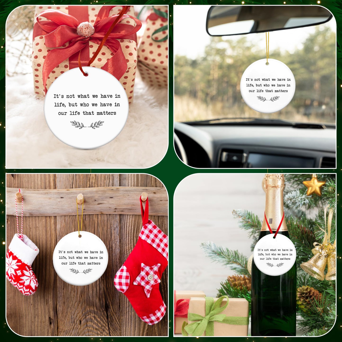 TEEZWONDER Christmas Ornaments Gifts for Women Men - Ceramic Ornaments 2025 for Xmas Tree Decorations - Christmas Birthday Stocking Stuffers Gifts for Mom Dad Sister Brother, Friend Gift Ideas